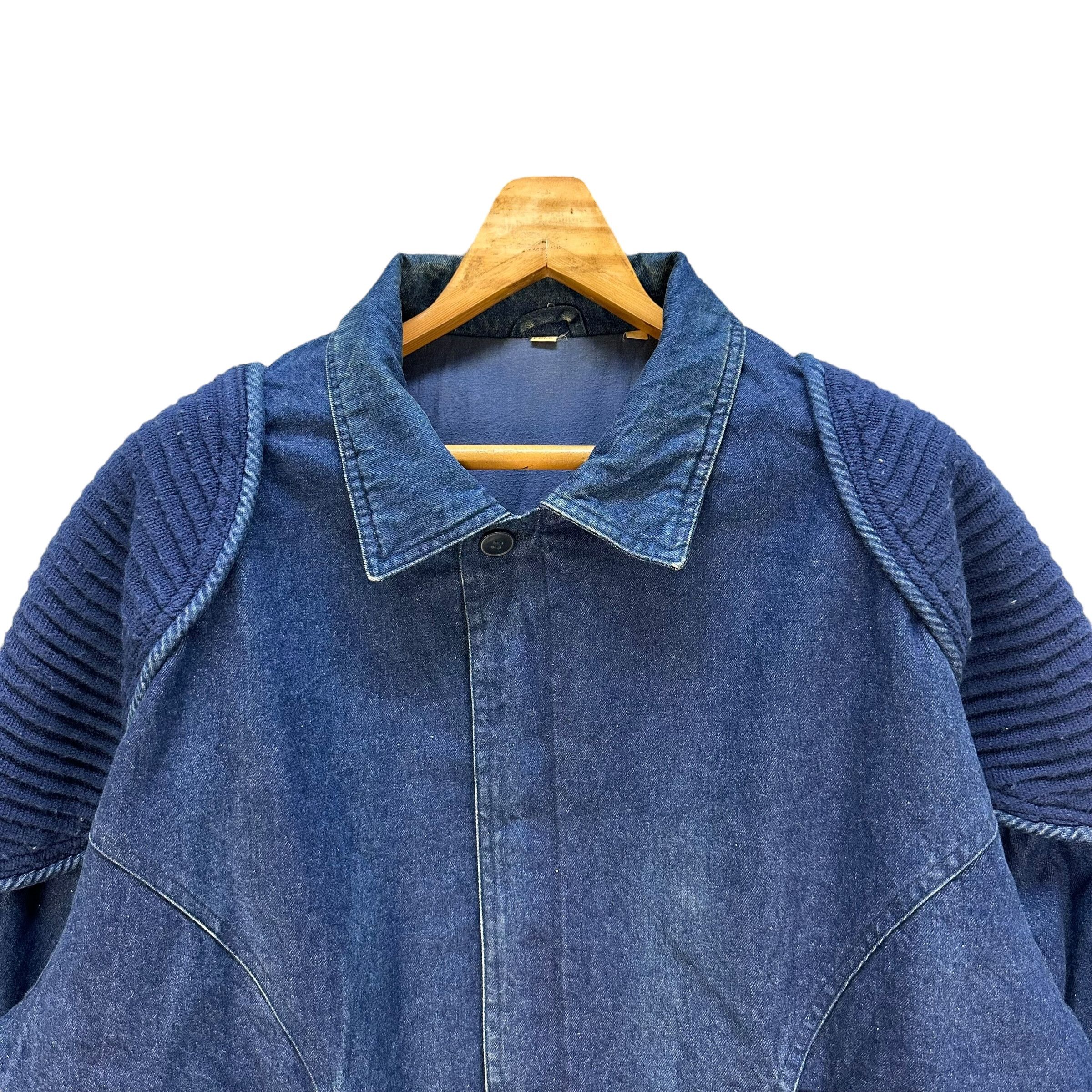 Japanese Brand 90's RVX Blue Denim Jacket Free Size Nice Design #1497-A62 Size US L / EU 52-54 / 3 - 2 Thumbnail