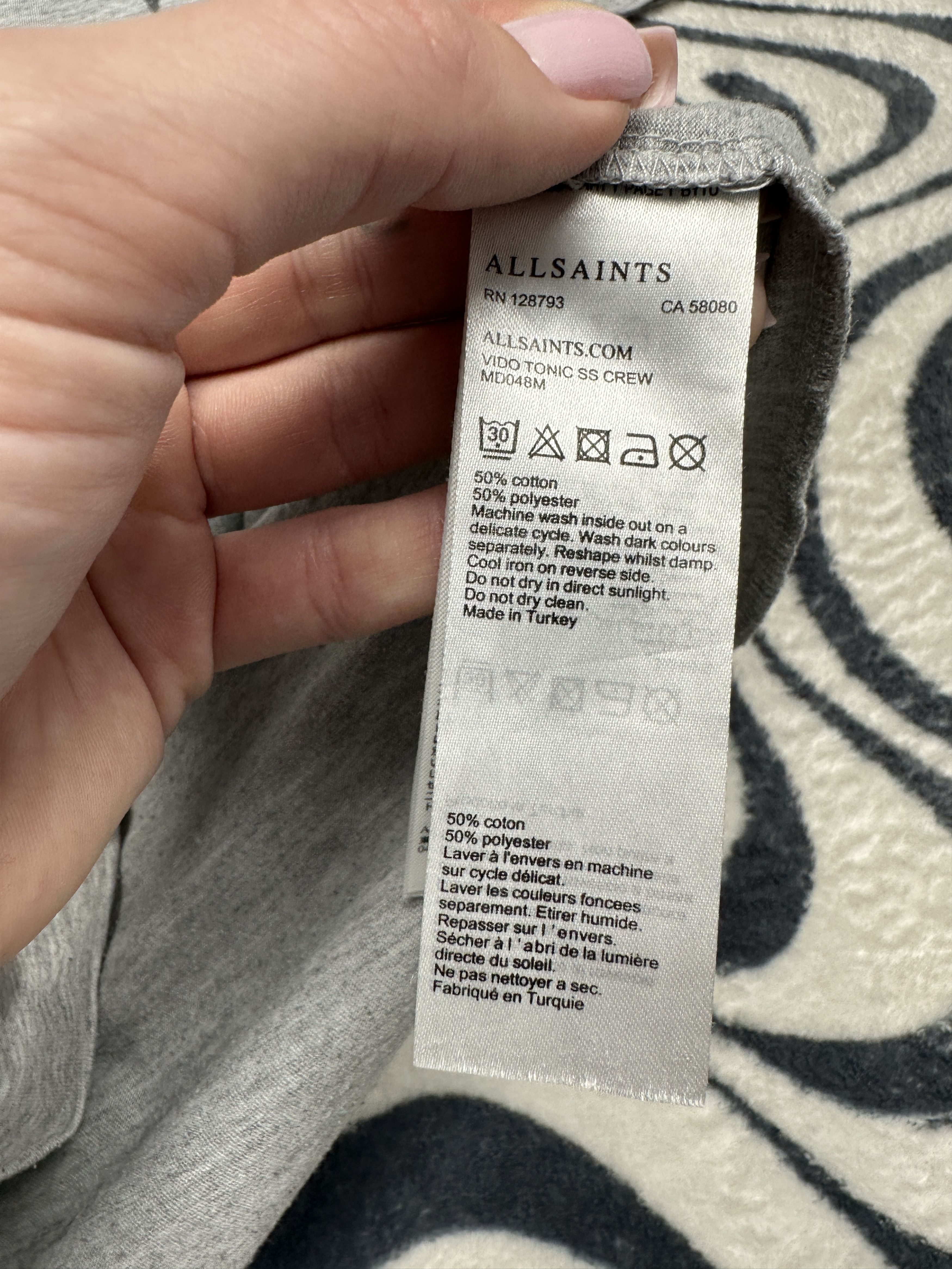 Allsaints Allsaints Mens Vido Tonic Crew Neck T-Shirt Tee Size US S / EU 44-46 / 1 - 5 Thumbnail