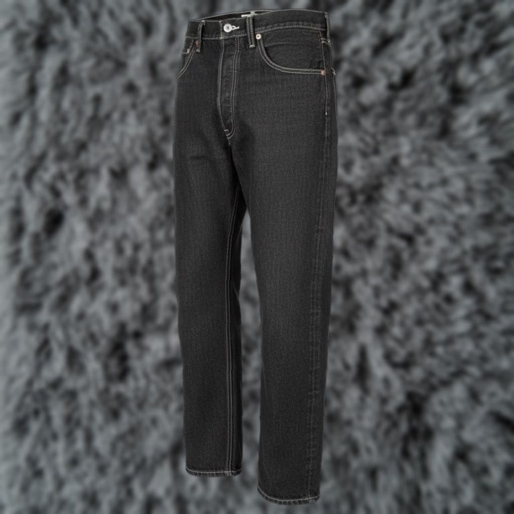 Levi's Levi's 501 Jeans Mens 33x32 Black Dark Wash Straight Denim Button Fly Regular Fit Jeans WorldBrand Snapped Belt Loops Leather Patch USA 5-Pocket Size US 33 - 1 Thumbnail