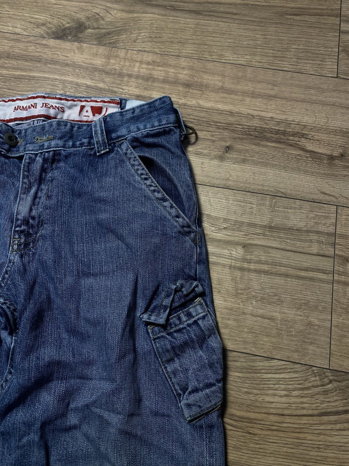 Armani Armani Blue Double Knee Cargo Bondage Denim Jeans sz 30 Size US 30 / EU 46 - 3 Thumbnail