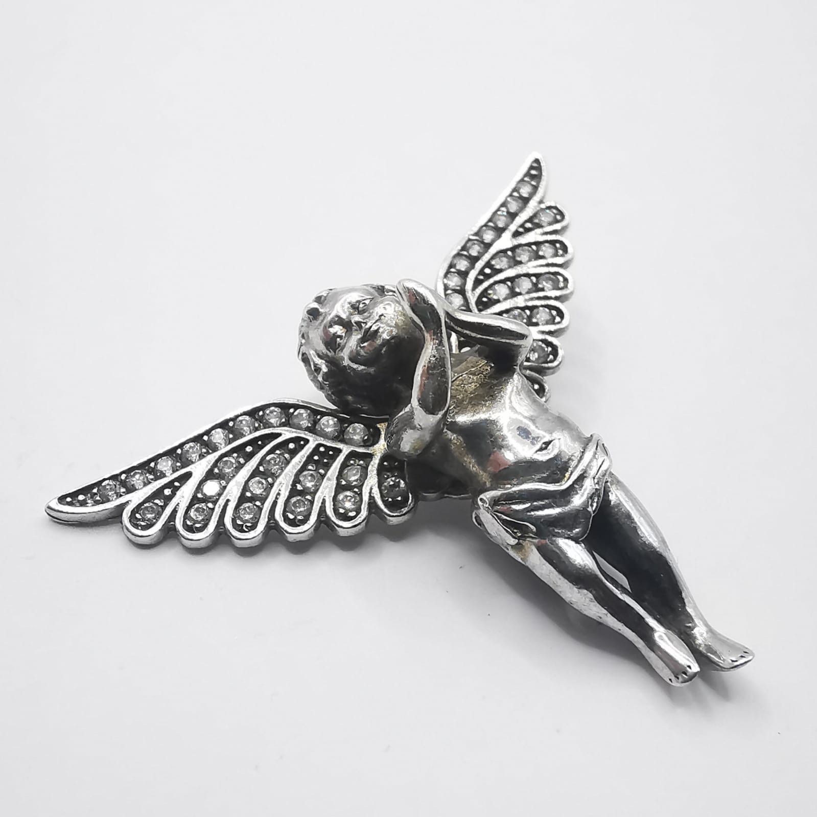 Vintage Angel Pendant 925 Sterling SilverJewelryZirconium