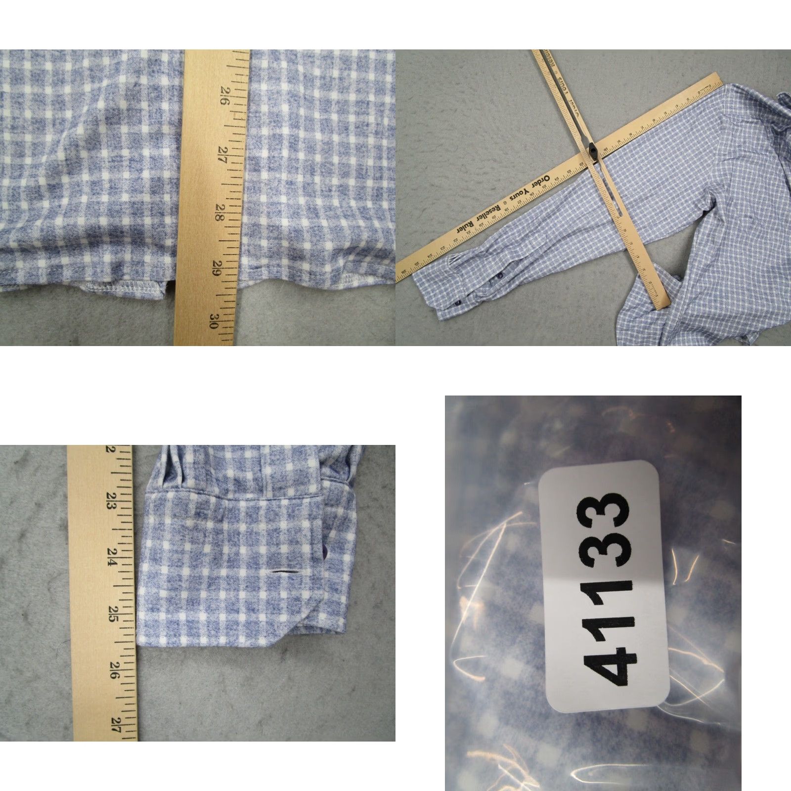 Vintage Emanuel Berg Blue Check Mens Dress Shirt Medium 16 Modern Fit Long Sleeve Button Up Size US M / EU 48-50 / 2 - 8 Thumbnail