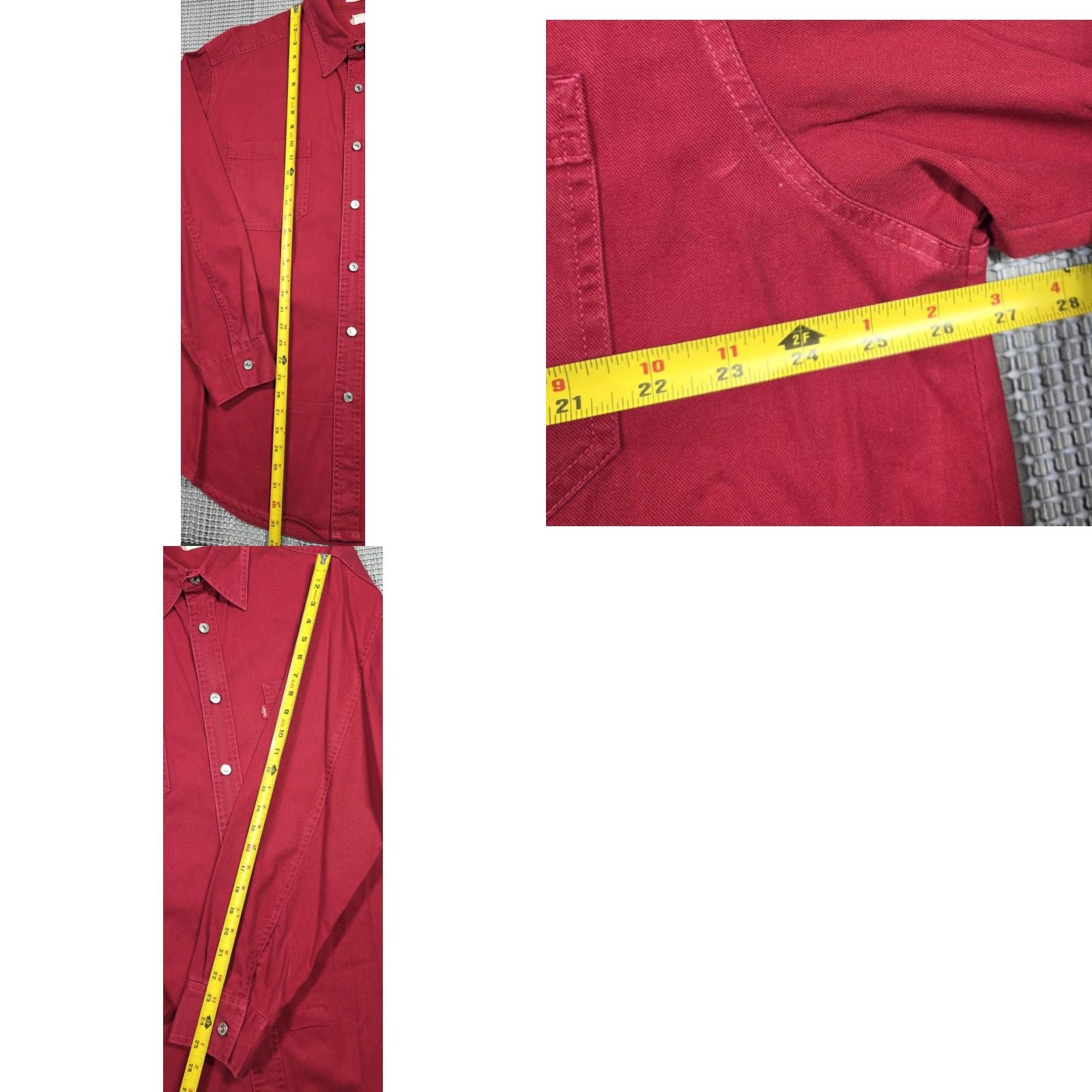 Levi's VINTAGE Levi's Red Tab Denim Shirt L Men Red 90s Workwear Button-Up with Pockets Size US L / EU 52-54 / 3 - 9 Thumbnail