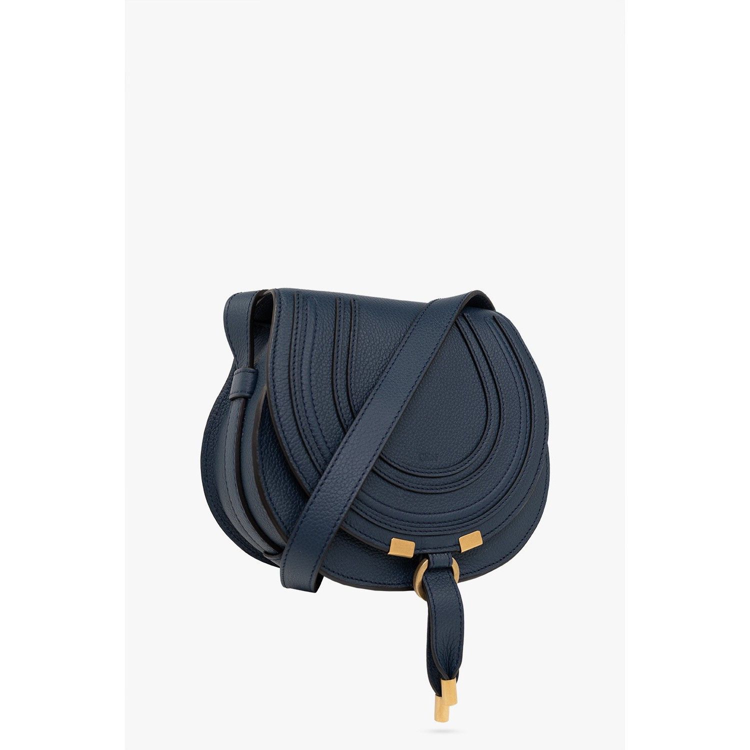 Chloe Chloe Small Saddle Navy Blue Grained Leather Shoulder Bag Ne Size ONE SIZE - 3 Thumbnail