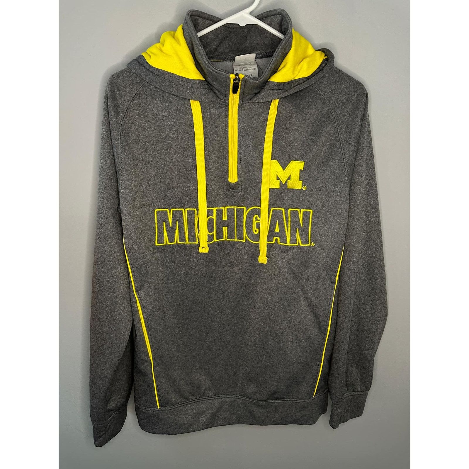 Other Threads 91 Michigan Fleece Lined Hoodie Gray Men's S (34/36) Size US S / EU 44-46 / 1 - 1 Thumbnail