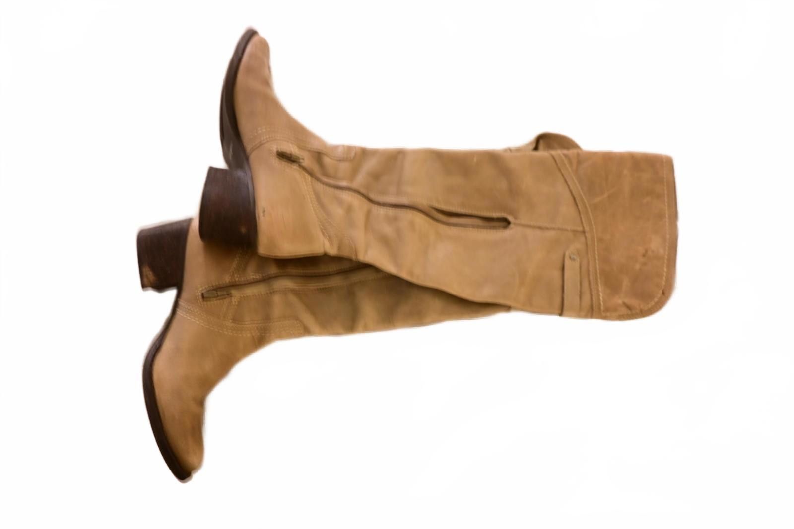 Unknown London Tan Knee-High Genuine Leather Boots w Block Heel Women's 8 Size US 8 / IT 38 - 7 Thumbnail