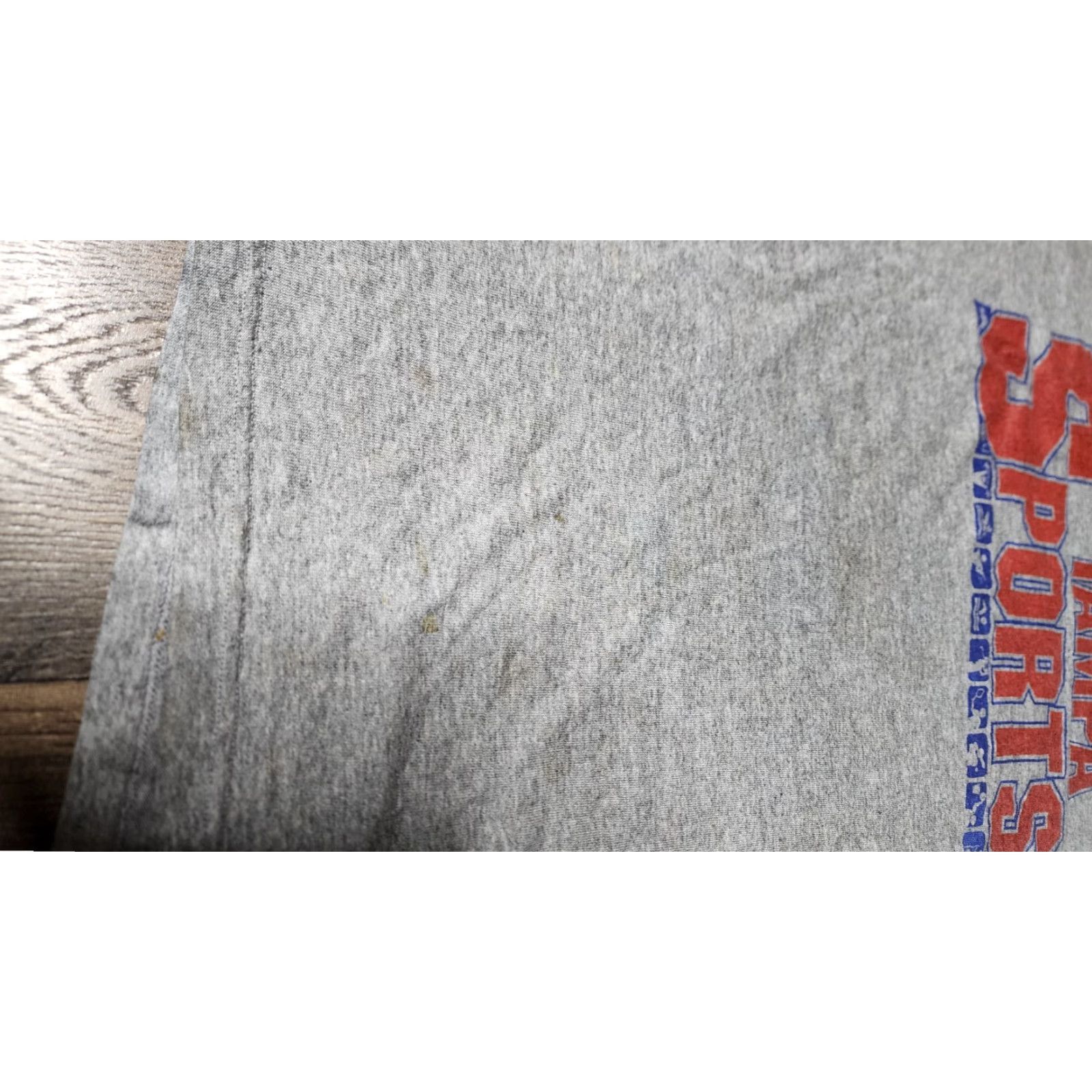 Jerzees Vintage 80s Tampa Sports T Shirt Men XL Cotton Graphic Tee Distressed Gray Size US XL / EU 56 / 4 - 5 Thumbnail