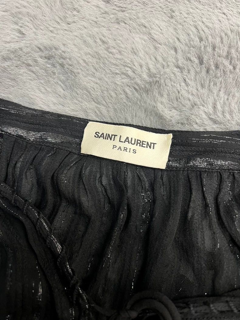 Saint Laurent Paris Saint Laurent SLP Black Silk Deep V Blouse- Size US S / EU 44-46 / 1 - 3 Thumbnail