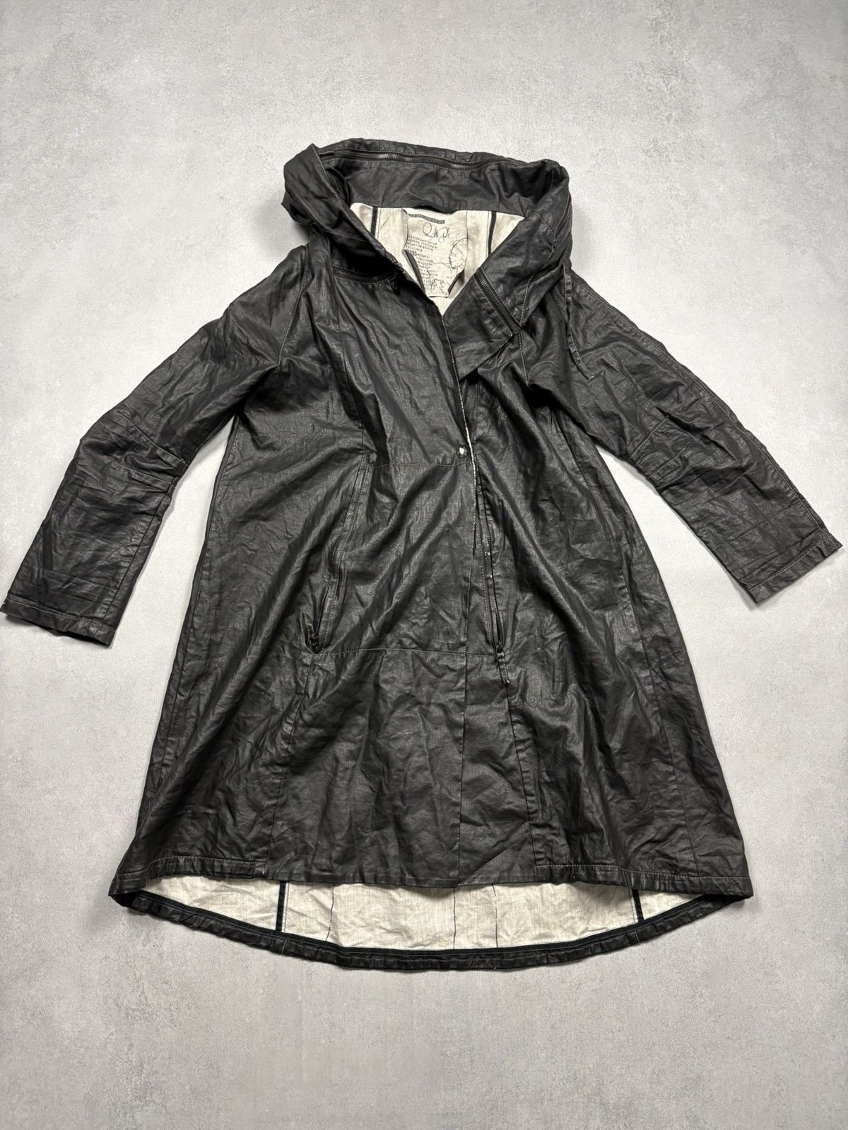 Annette Gortz Annette Görtz Archive Hooded Linen Blend Coat Vintage 2000s Size XS / US 0-2 / IT 36-38 - 2 Thumbnail
