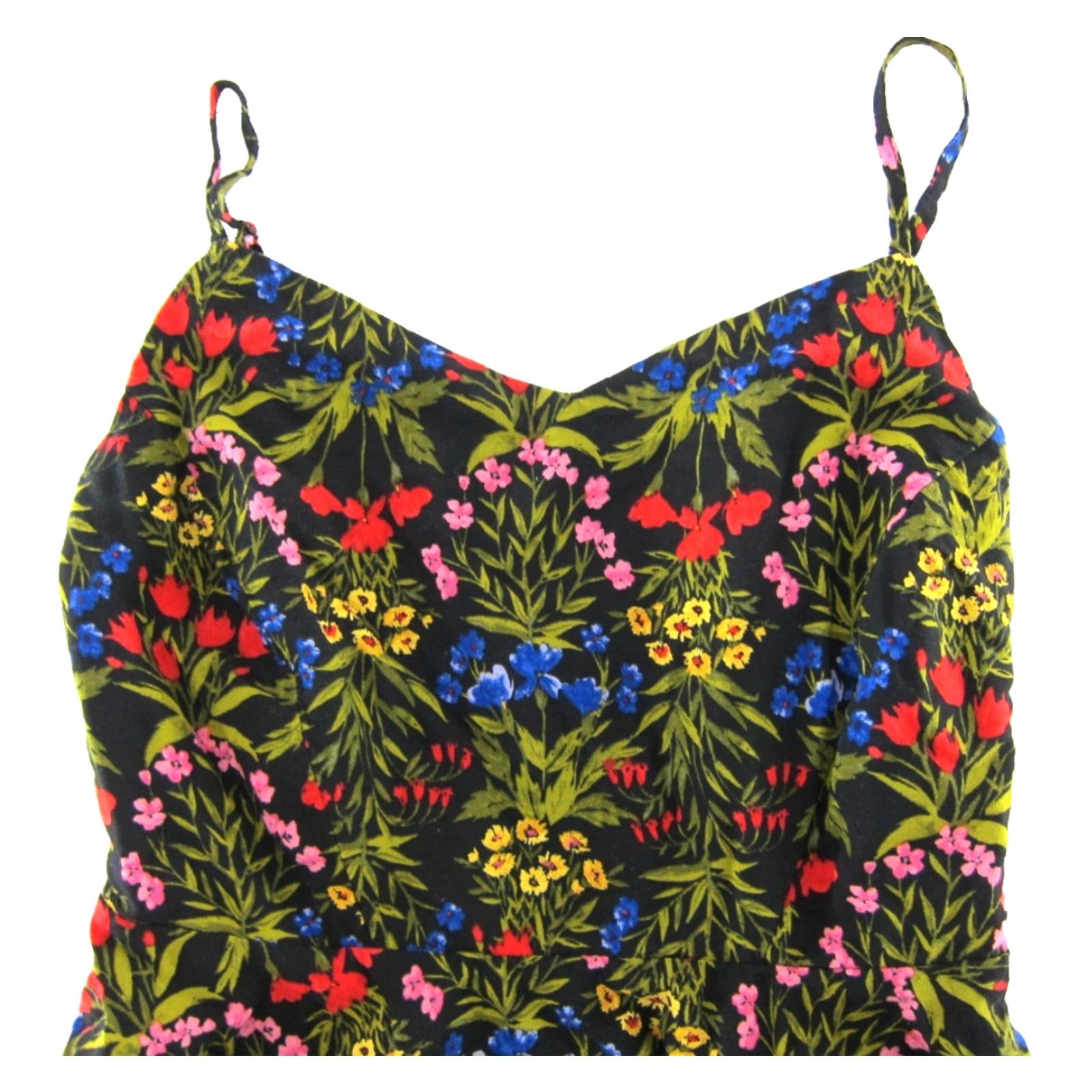 Old Navy Old Navy Tank Dress XS Black Floral Rayon Sun Dress Size XS / US 0-2 / IT 36-38 - 4 Thumbnail