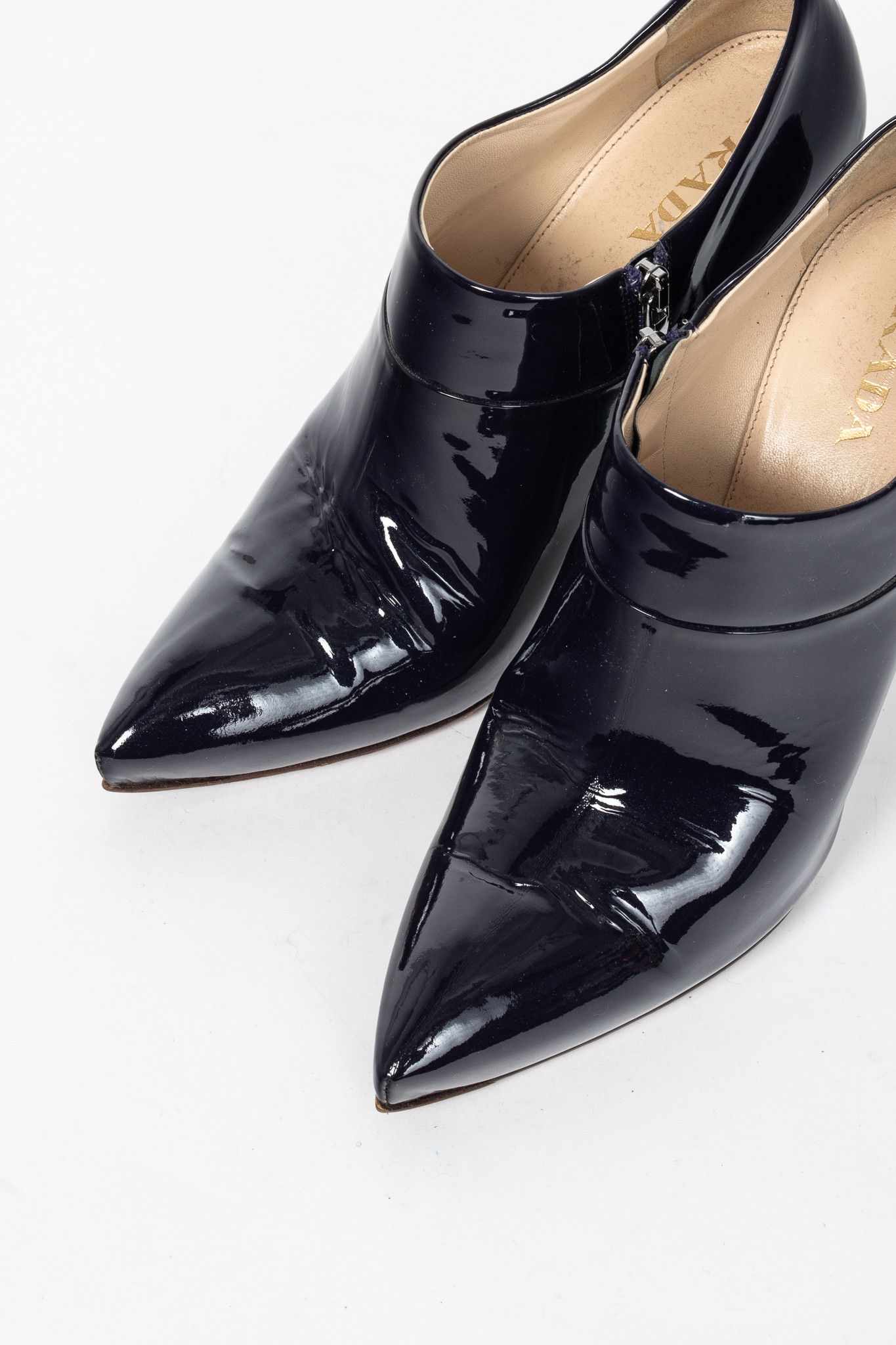 Prada Prada Purple Vernice Leather Pointed-Toe Booties Size US 9.5 / IT 39.5 - 6 Thumbnail