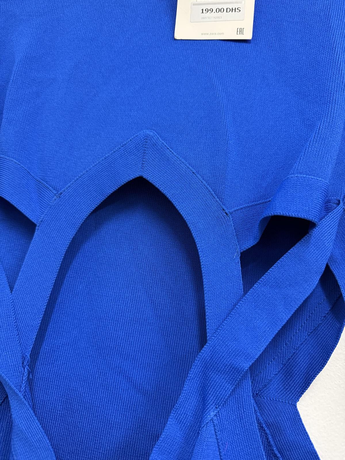 Zara Zara Blue Cut-Out Knit Dress Size M Size M / US 6-8 / IT 42-44 - 3 Thumbnail
