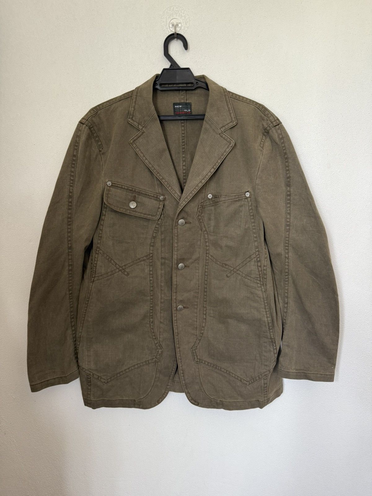R.Newbold R.Newbold Casual Jacket Multi Design Pocket Herrigbone Size US XL / EU 56 / 4 - 1 Thumbnail
