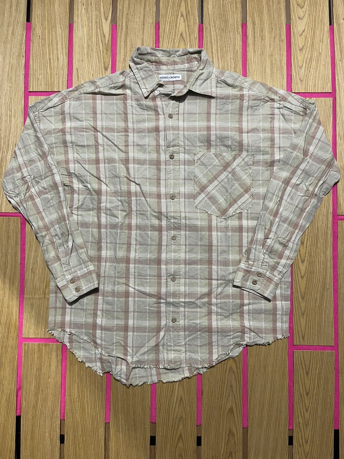 If Six Was Nine Y2K RODEO CROWNS long sleeve checkered shirt Size US L / EU 52-54 / 3 - 1 Thumbnail