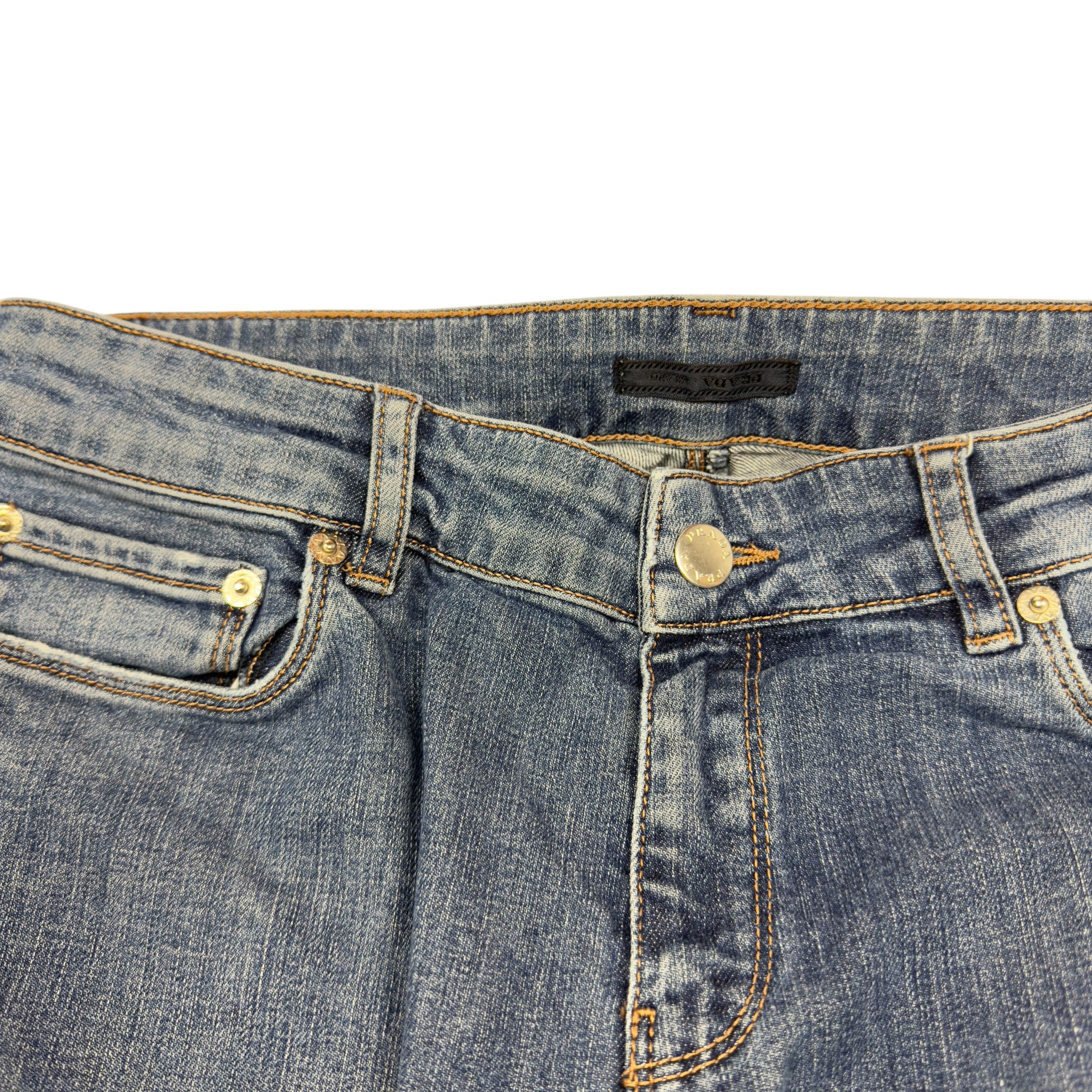 Prada Prada Contour Fit Blue Zip Fly Straight Leg Denim Jeans Size 30" / US 8 / IT 44 - 4 Thumbnail
