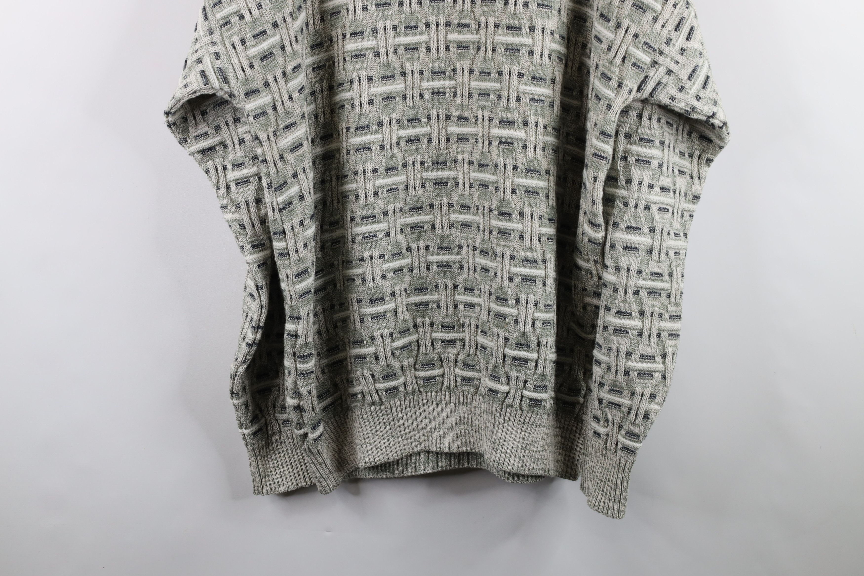 Vintage Vintage 90s Streetwear Cross Weave Knit Dad Crewneck Sweater Size US XL / EU 56 / 4 - 10 Thumbnail