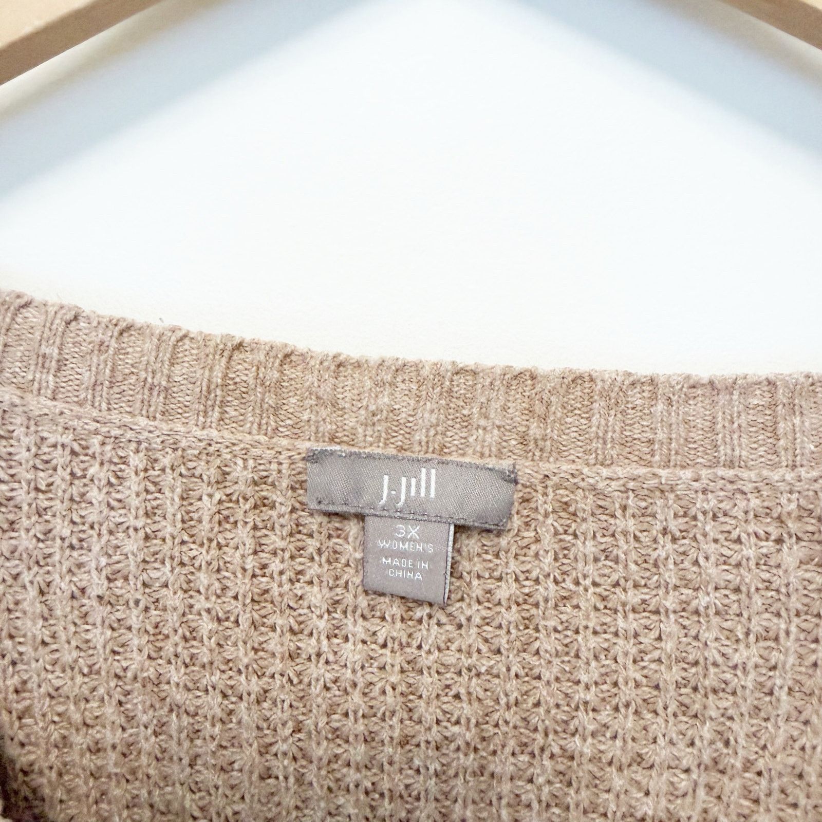 J. Jill J. Jill Yak Wool Blend Tan Knit Sweater Sz 3X Size 3XL / US 20-22 - 2 Thumbnail