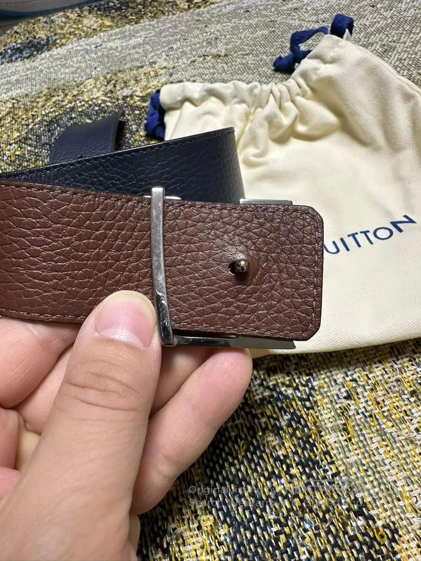 Louis Vuitton Multi-Color Leather Belt with Metal Buckle. Size ONE SIZE - 5 Thumbnail