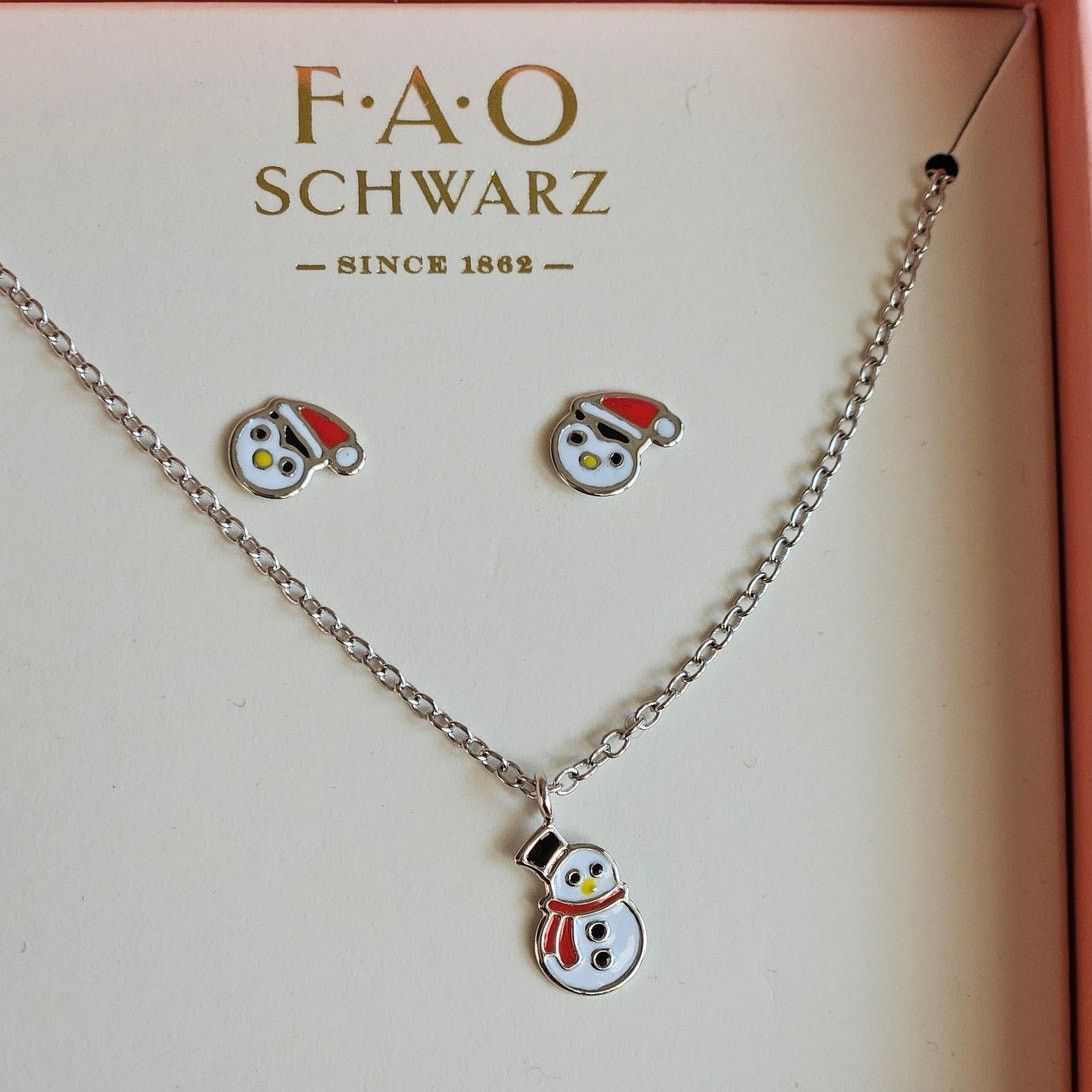 Other FAO Schwarz Silver-Plated Penguin Earrings Snowman Necklace Size ONE SIZE - 1 Thumbnail