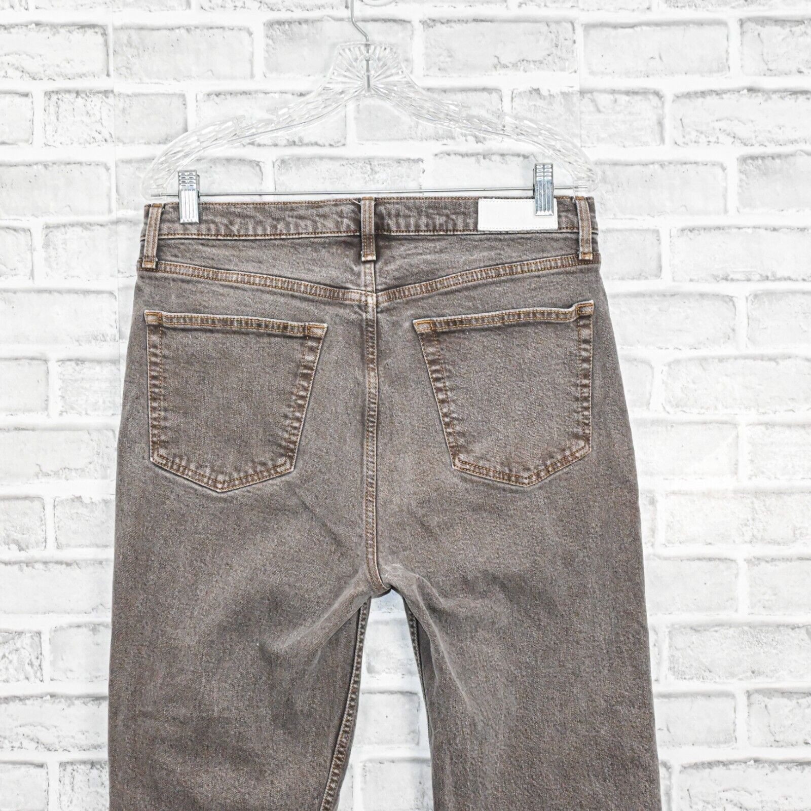 RE/DONE RE/DONE 70s Ultra High Rise Stove Pipe Jeans Grey wash raw Size US 31 - 11 Thumbnail