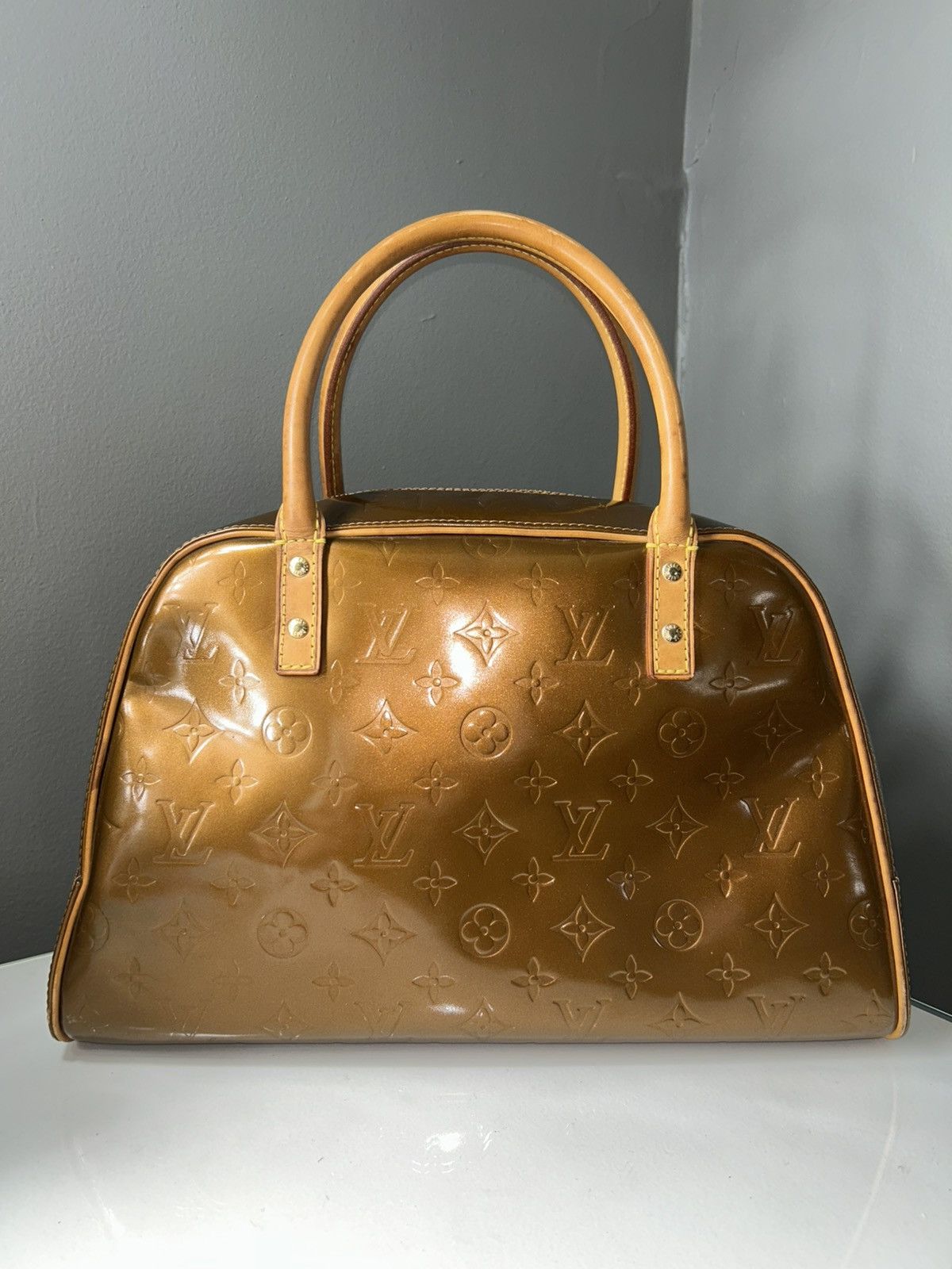 Louis Vuitton Louis Vuitton Bronze Vernis Tompkins Square Handbag BA0060 Size ONE SIZE - 9 Thumbnail