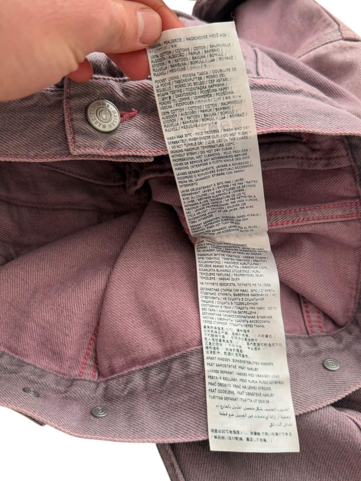 Maison Margiela Faded Cropped Pink Denim Jacket Size XS / US 0-2 / IT 36-38 - 13 Thumbnail