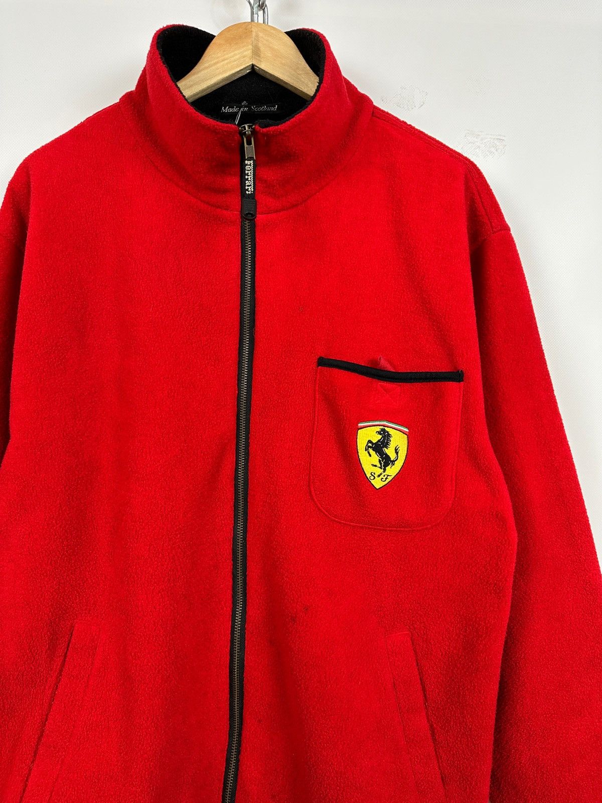 Ferrari 90s Vintage Ferrari Pocket Red Racing Zip Up Fleece Jacket Size US XL / EU 56 / 4 - 5 Thumbnail