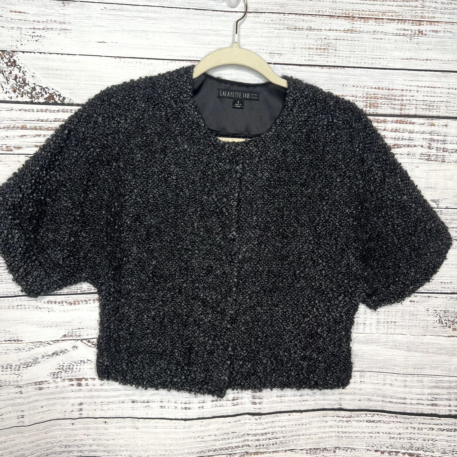 Lafayette 148 Lafayette 148 New York Black Jacket Virgin Wool Mohair 4 Size S / US 4 / IT 40 - 2 Thumbnail