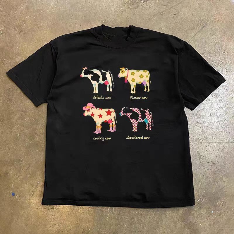 Vintage Black vintage cow print t-shirt Size US M / EU 48-50 / 2 - 1 Thumbnail
