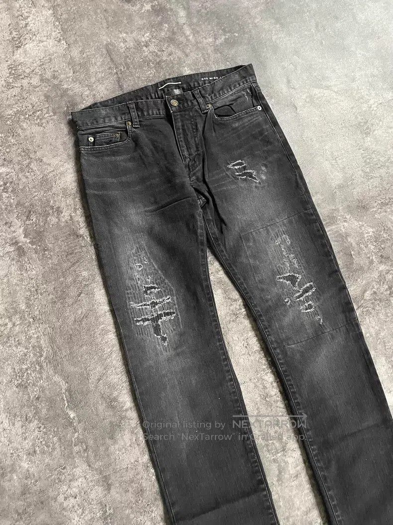 Saint Laurent Paris Saint Laurent Paris Black Gray Washed Patch Distressed Den Size US 30 / EU 46 - 3 Thumbnail