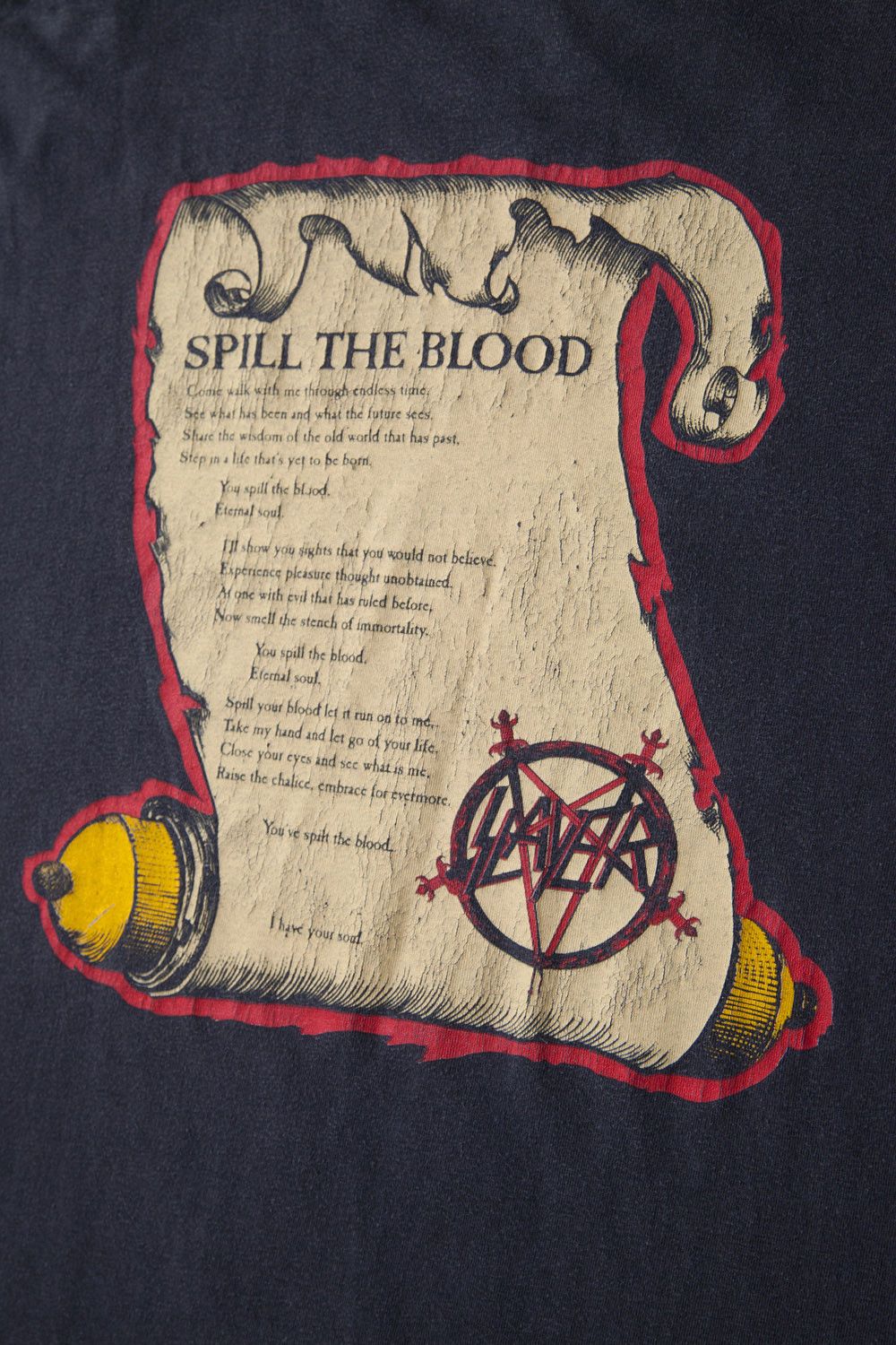Vintage Vintage 1990 Slayer Spill The Blood t-shirt Size US XL / EU 56 / 4 - 7 Thumbnail