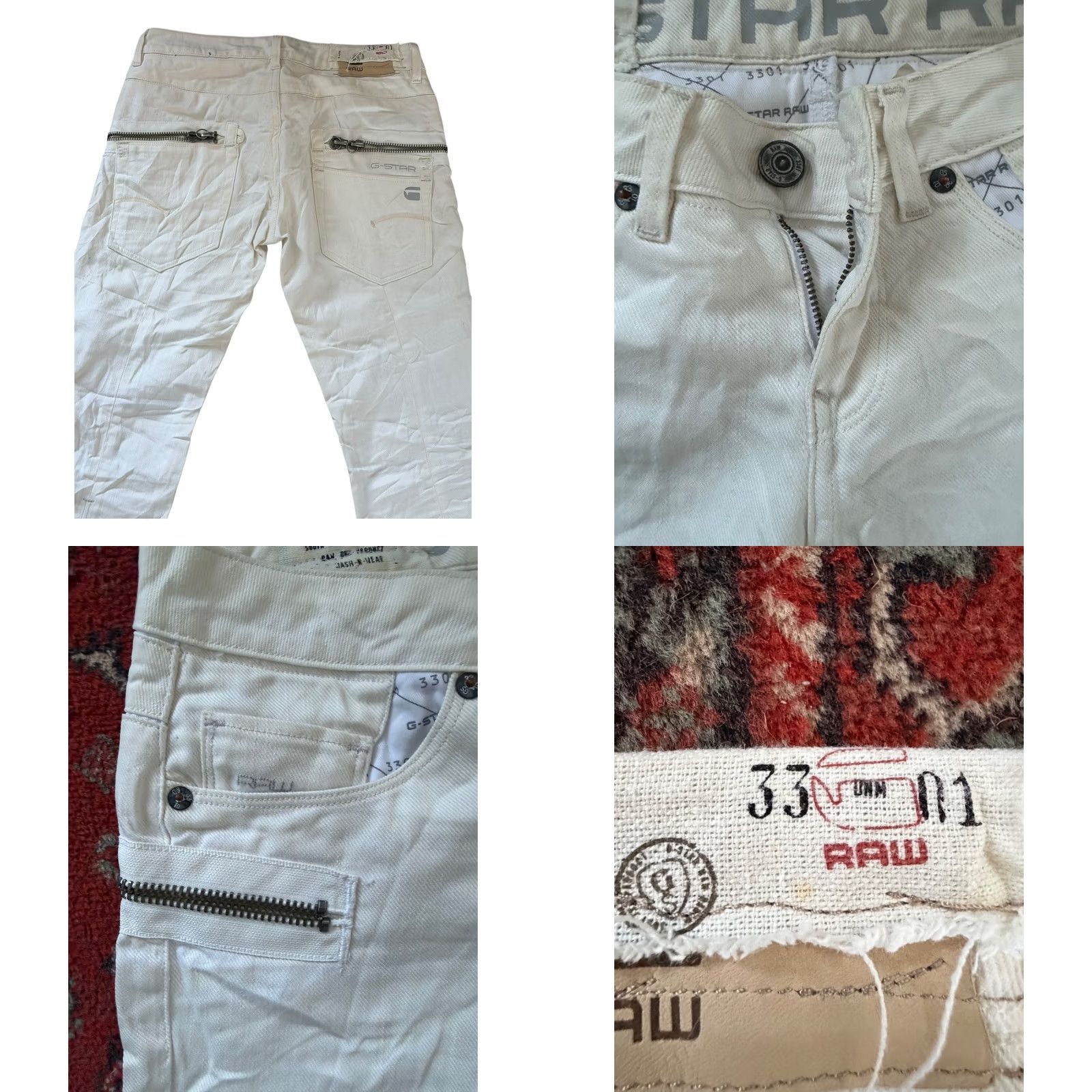 G-Star G-Star RAW 3301 Plus Sudden Straight WMN Jeans White W27 L34 5-Pocket Denim, Zip Pockets, Straight Style, Regular Fit, Women Size 27" / US 4 / IT 40 - 8 Thumbnail