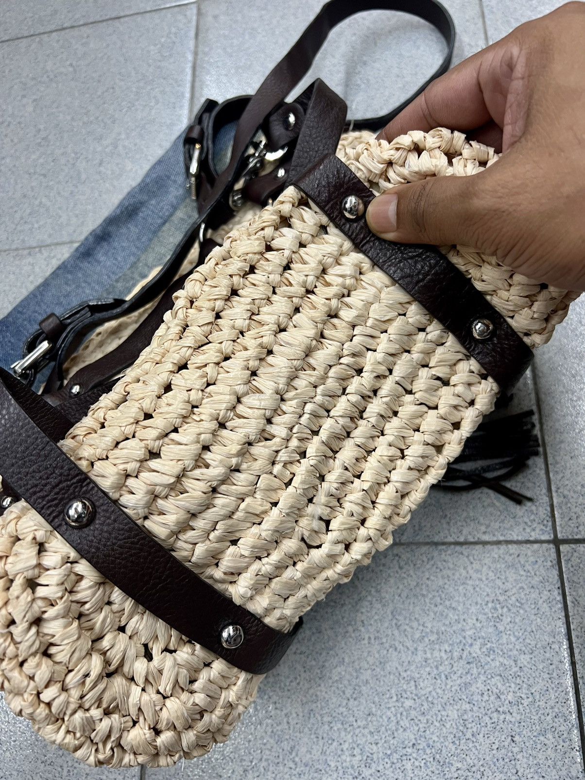 Diesel Diesel Tassel Detail Straw 2 Way Shoulder Bag Size ONE SIZE - 12 Thumbnail