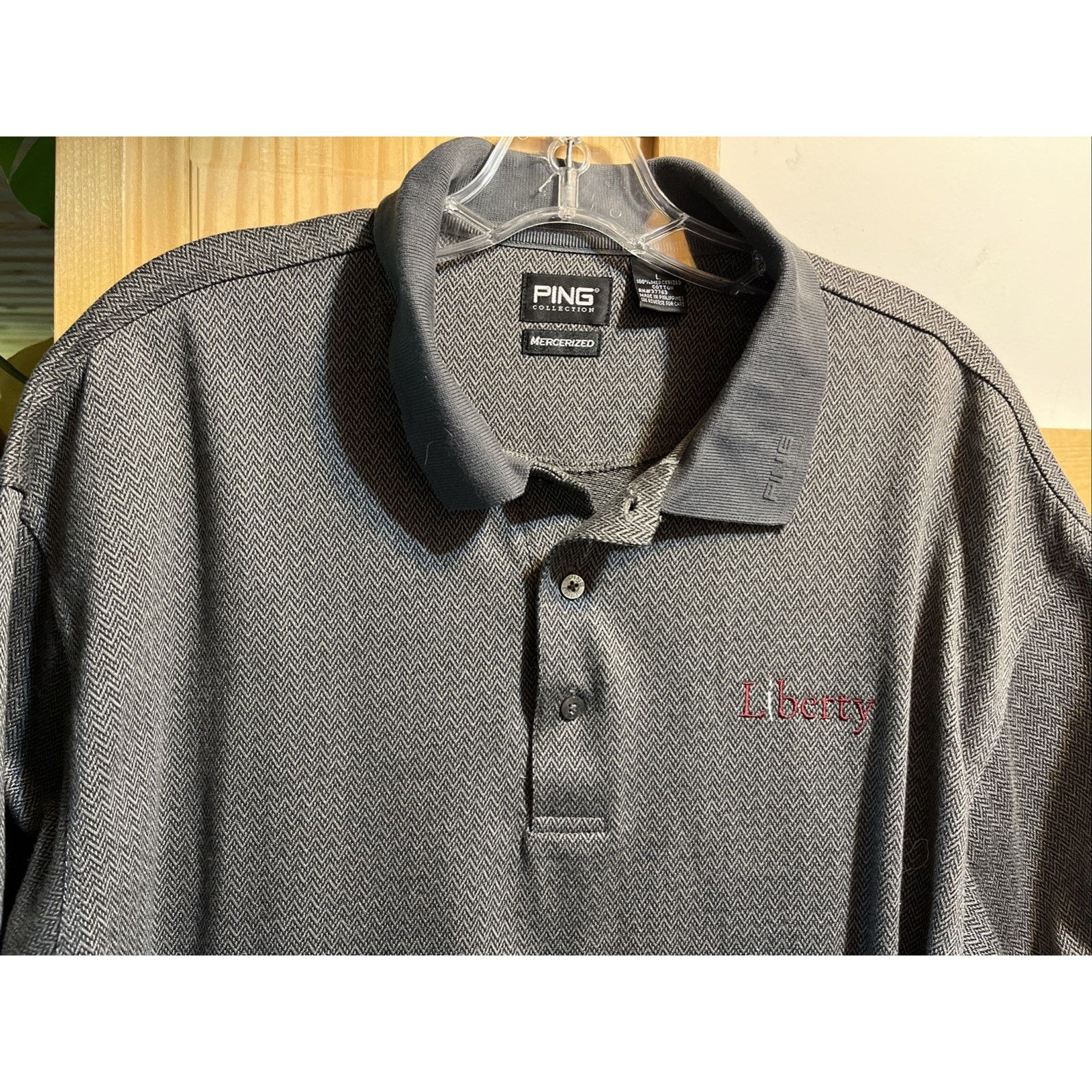 PING Ping Vintage Shirt Mens Large Polo Gray Liberty SS Button Size US L / EU 52-54 / 3 - 4 Thumbnail