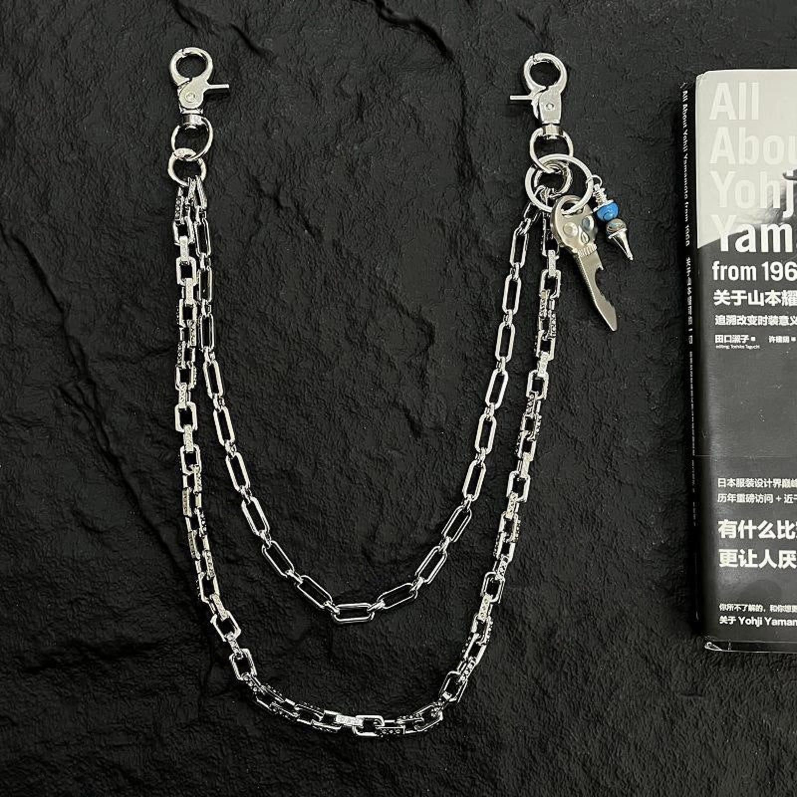 Jewelry Silver Double Wallet Chain, Pants Chain Size ONE SIZE - 3 Thumbnail
