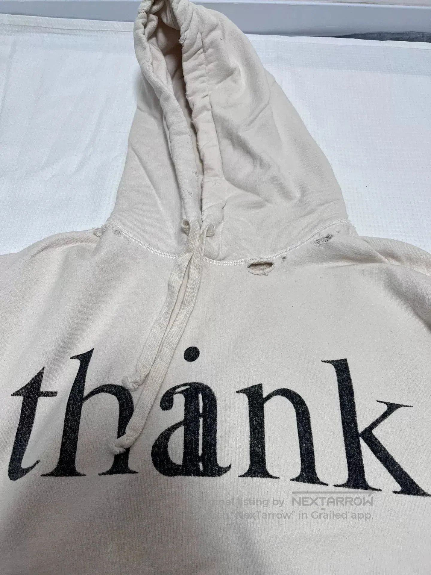 Gucci Gucci Beige Distressed Hoodie S. Size US S / EU 44-46 / 1 - 3 Thumbnail
