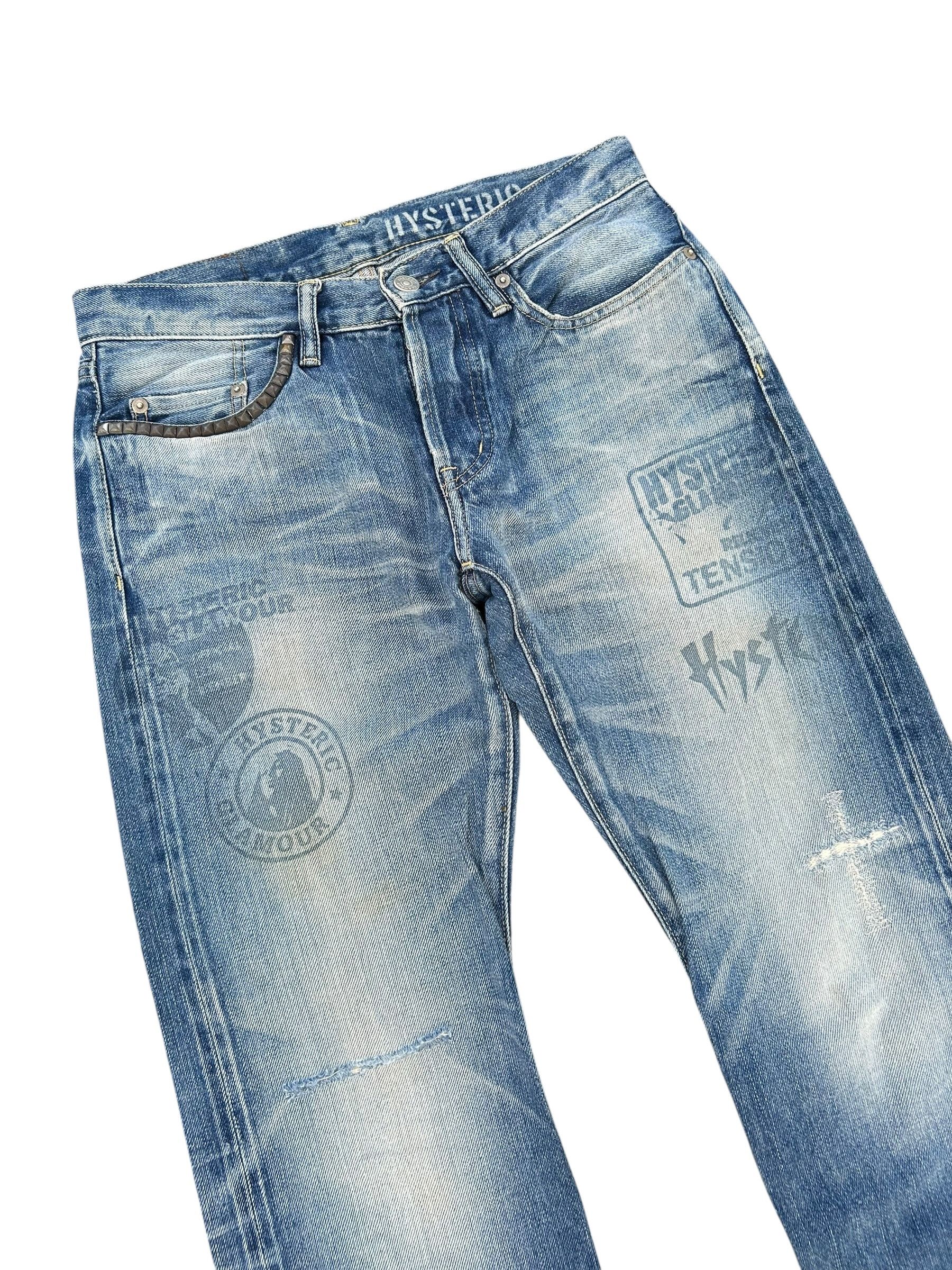 Hysteric Glamour × Japanese Brand × Vintage Hysteric Glamour Selvedge Punk Distressed Vtg Denim Jeans Size US 30 / EU 46 - 4 Thumbnail