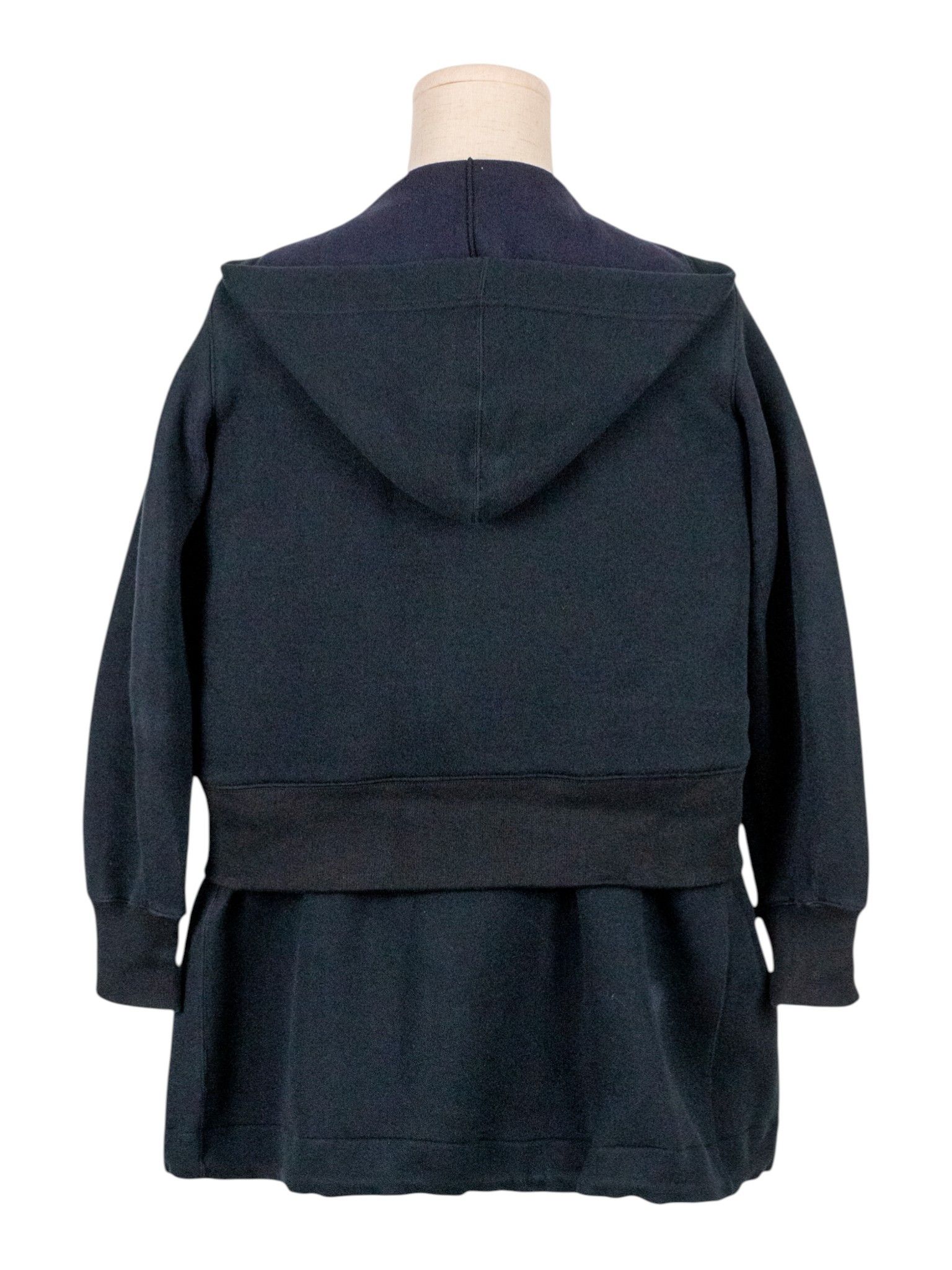 Sacai Sacai Black Cotton Zip Up Mid Length Hoodie Size US M / EU 48-50 / 2 - 2 Thumbnail