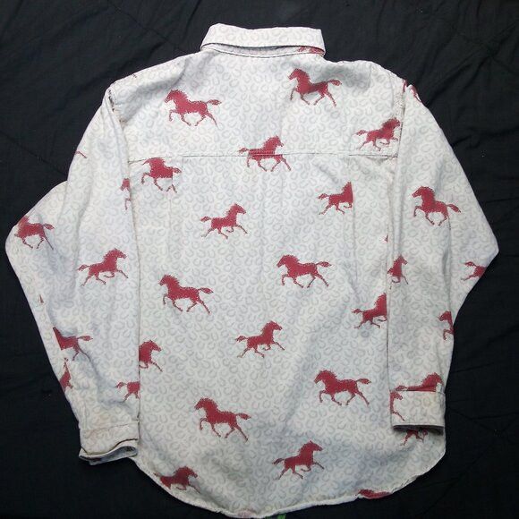 Vintage Vintage Barn Fly Horse Silhouette Horseshoe Button Shirt Size US S / EU 44-46 / 1 - 5 Thumbnail