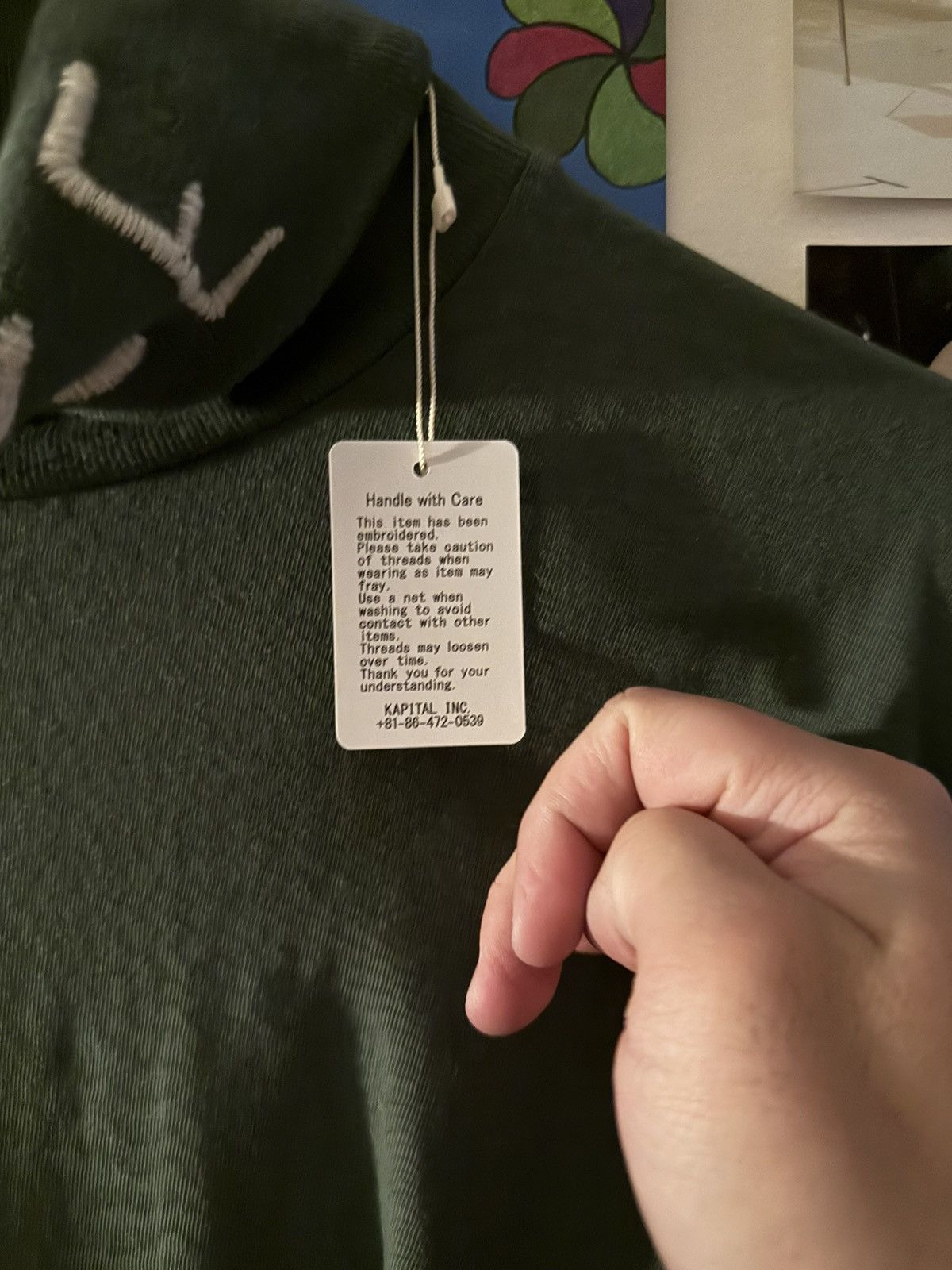 Kapital Kapital Long Sleeve Turtleneck Peace Embroidery XL Green Size US XL / EU 56 / 4 - 3 Thumbnail