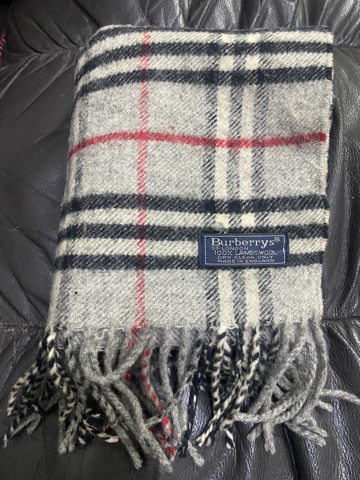 Burberry’s Grey Nova Check Scarf