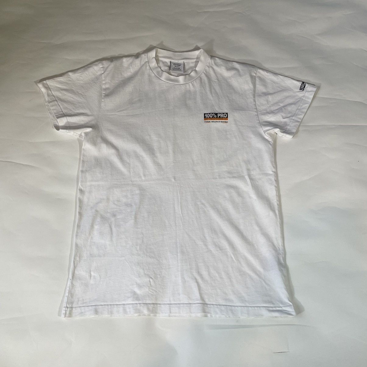 image of Vetements 100% Pro Tee in White, Men's (Size Small)