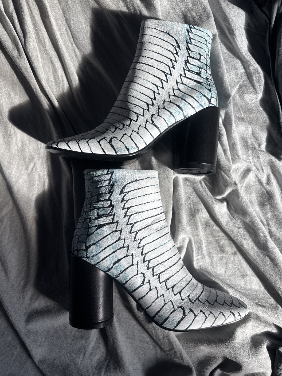 Maison Margiela MM6 Maison Margiela Printed Leather Ankle Boots EU 39 Size US 8.5 / IT 38.5 - 7 Thumbnail