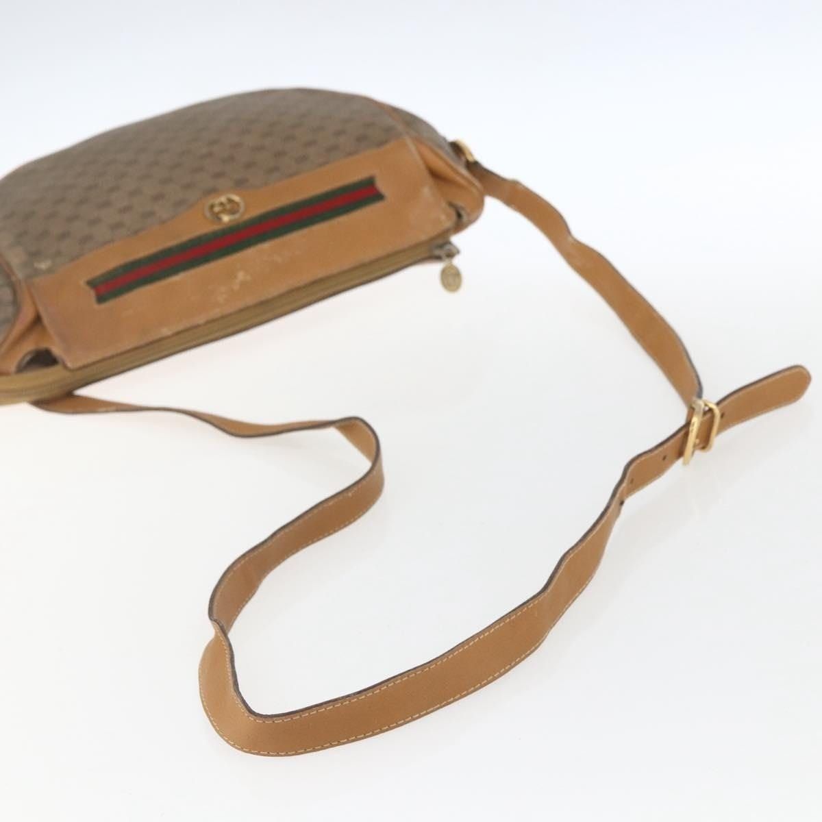 Gucci Gucci Micro GG Supreme Web Shoulder Bag Beige Size ONE SIZE - 10 Thumbnail