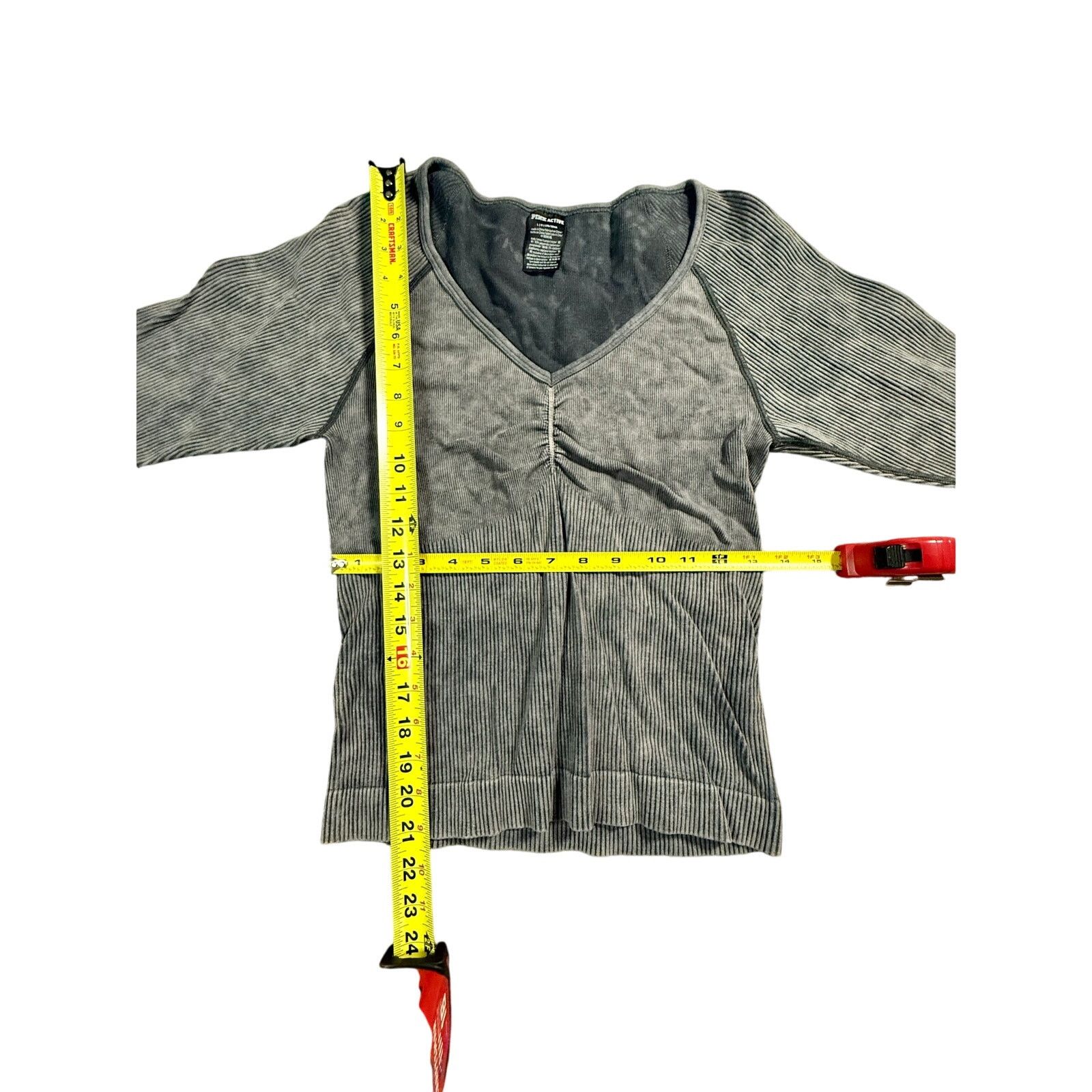 Victoria's Secret Victoria's Secret PINK Stone Acid Wash Gray Long Sleeve Top Size L / US 10 / IT 46 - 3 Thumbnail
