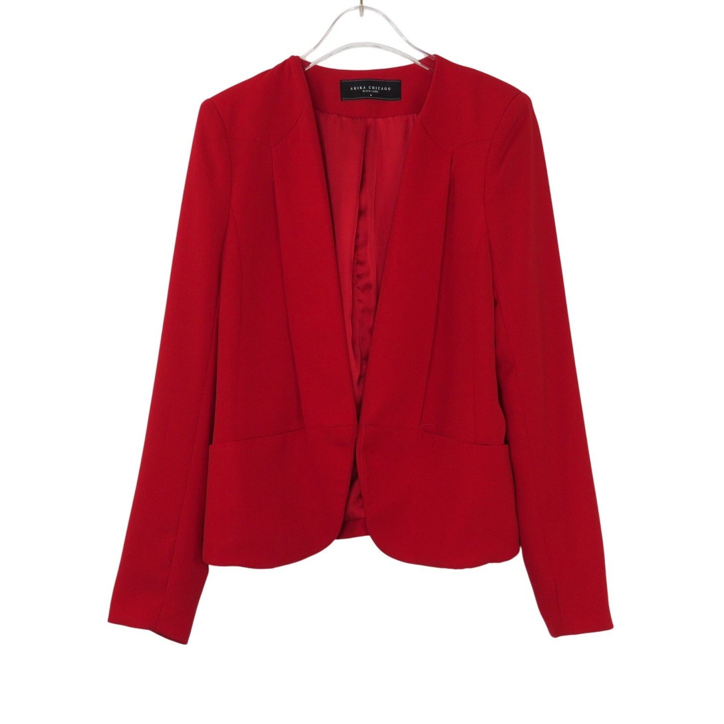 Other Akira Red Blazer Jacket Open Front Collarless Jacket Medium Size M / US 6-8 / IT 42-44 - 2 Thumbnail