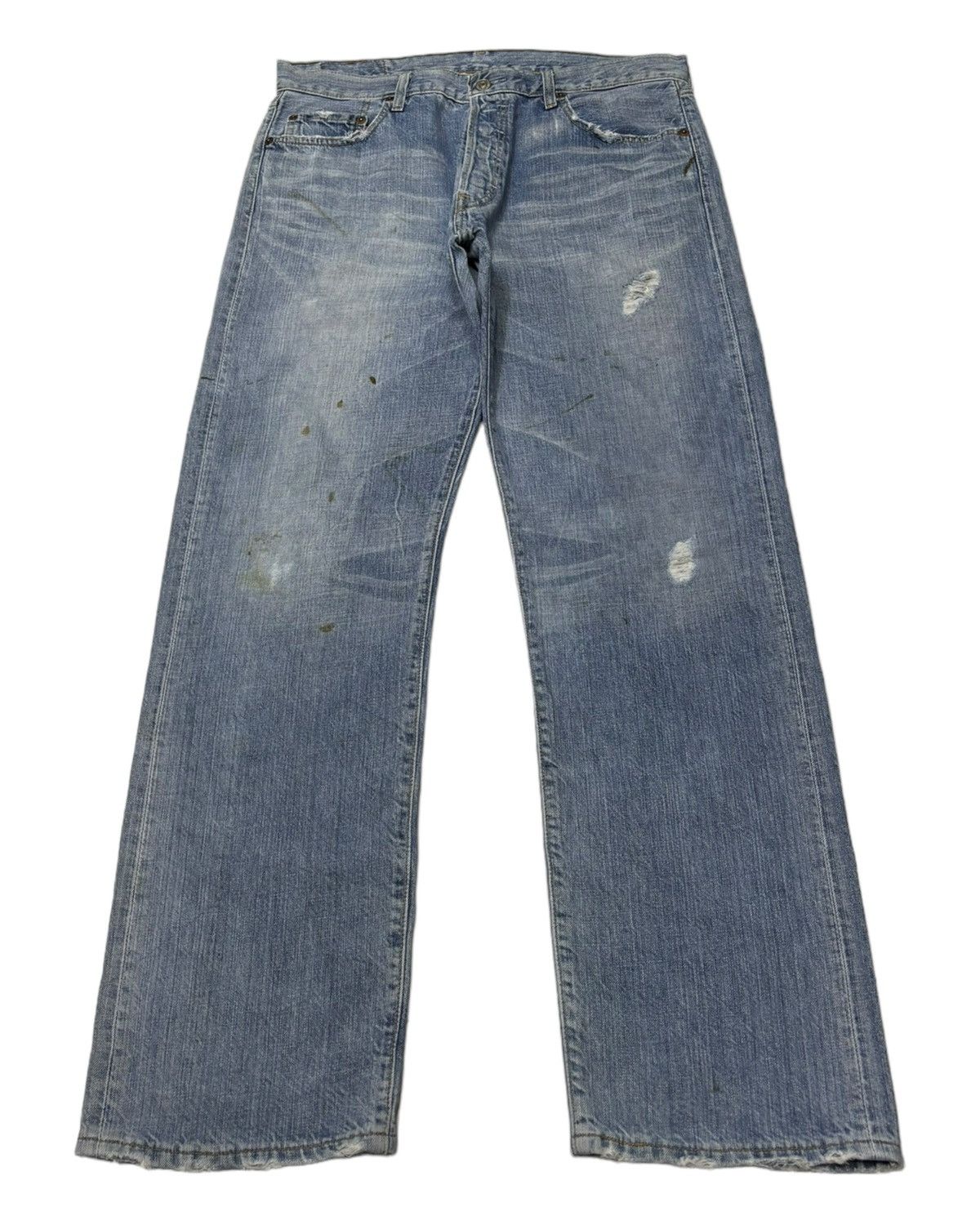 image of Vintage Levis 501 Japan Blue Wash Distress Denim Jeans, Men's (Size 35)