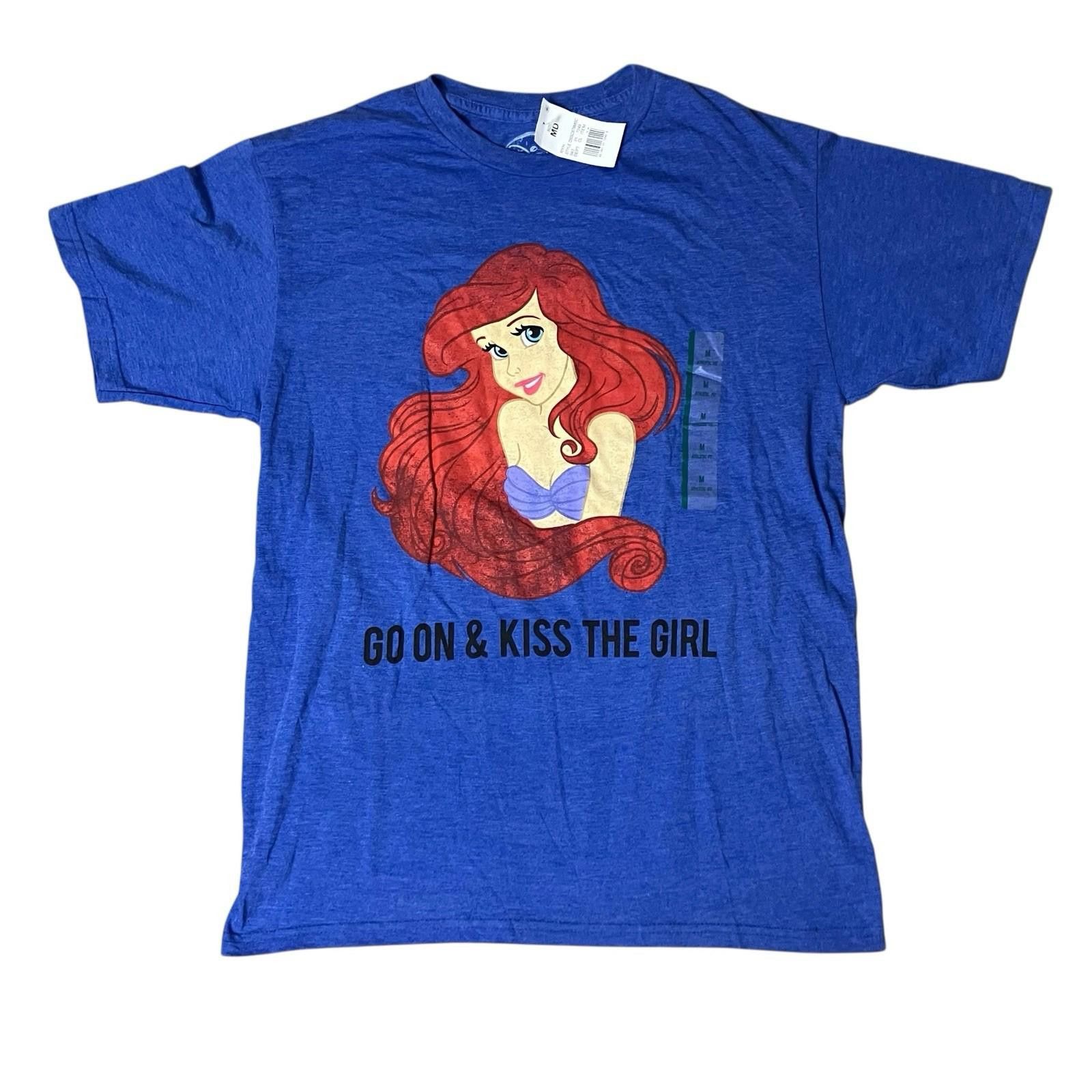 Disney Disney TShirt Mens M Blue Little Mermaid Kiss The Girl Ariel Size US M / EU 48-50 / 2 - 8 Thumbnail