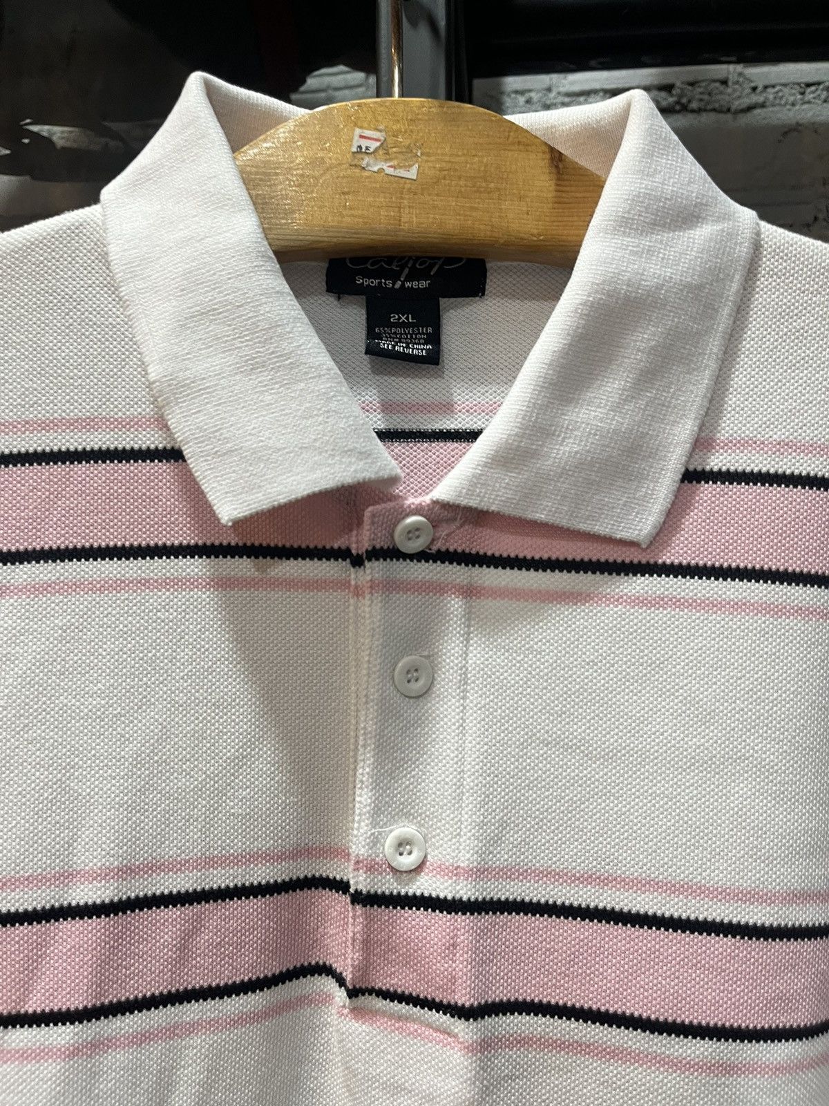 Vintage Caltop Sportswear Stripped Polo Shirt Chicano Size US XXL / EU 58 / 5 - 3 Thumbnail