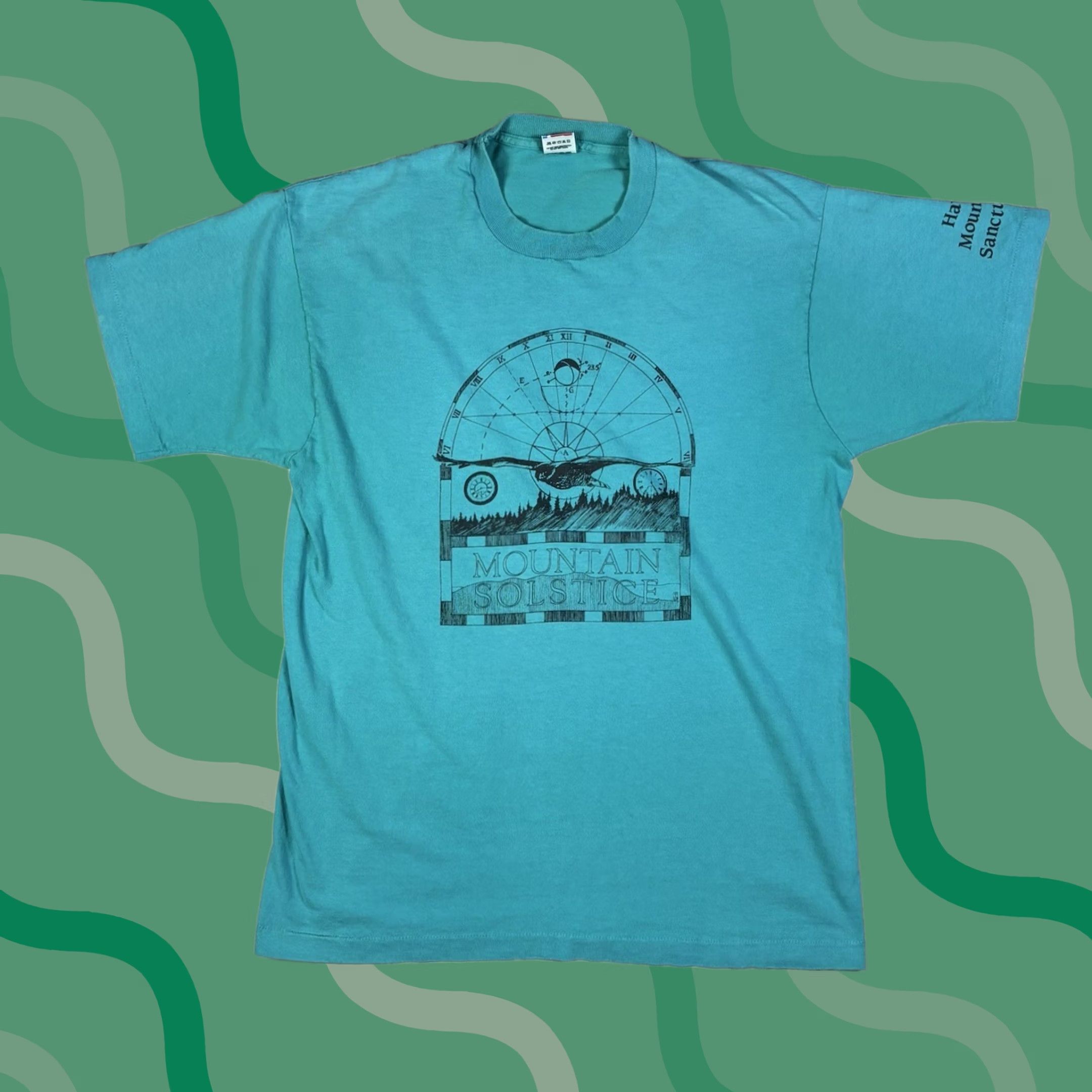Fruit Of The Loom VINTAGE 90s Mountain Solstice Nature Art T Shirt Mens XL Blue Cotton Graphic Print Crew Neck Short Sleeve Fruit of the Loom"} Size US XL / EU 56 / 4 - 1 Thumbnail